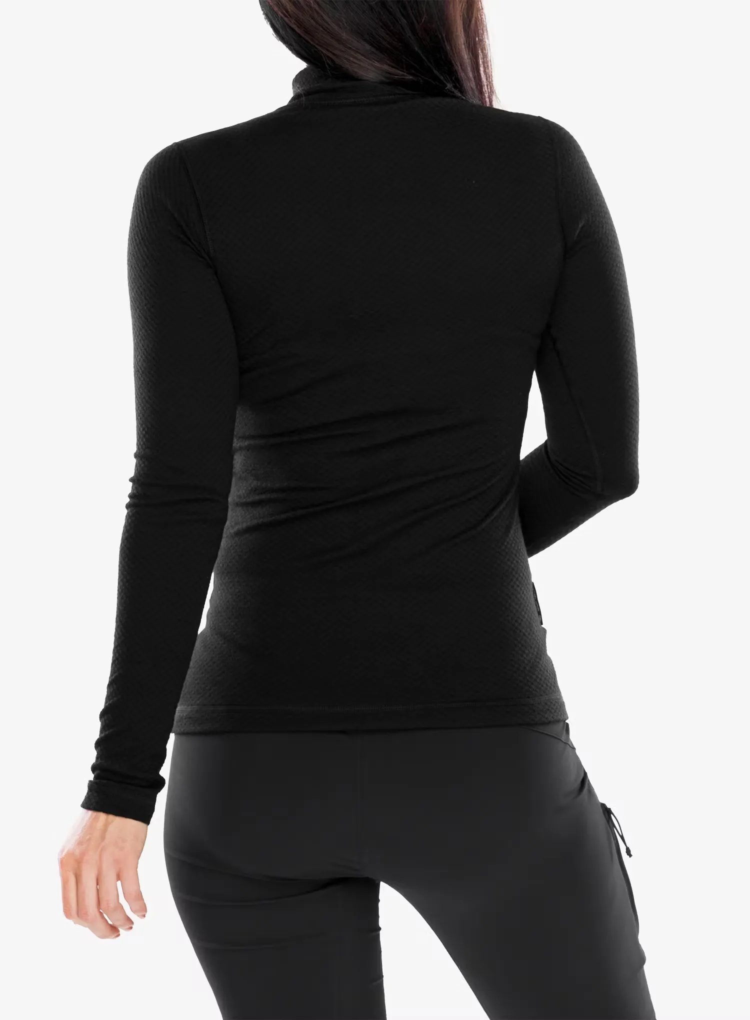 Ženska termo flis jopa Sensor Merino DF Tee L/S Zip - black