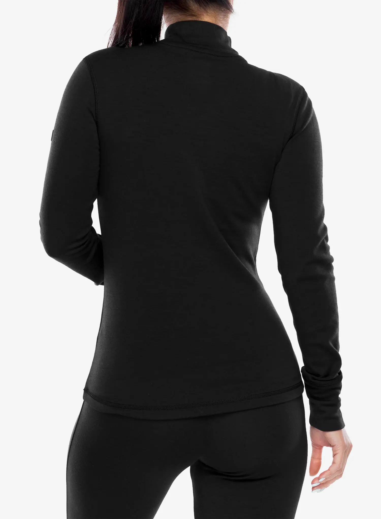 Ženska termo flis jopa Super.natural B Hot Turtleneck - jet black