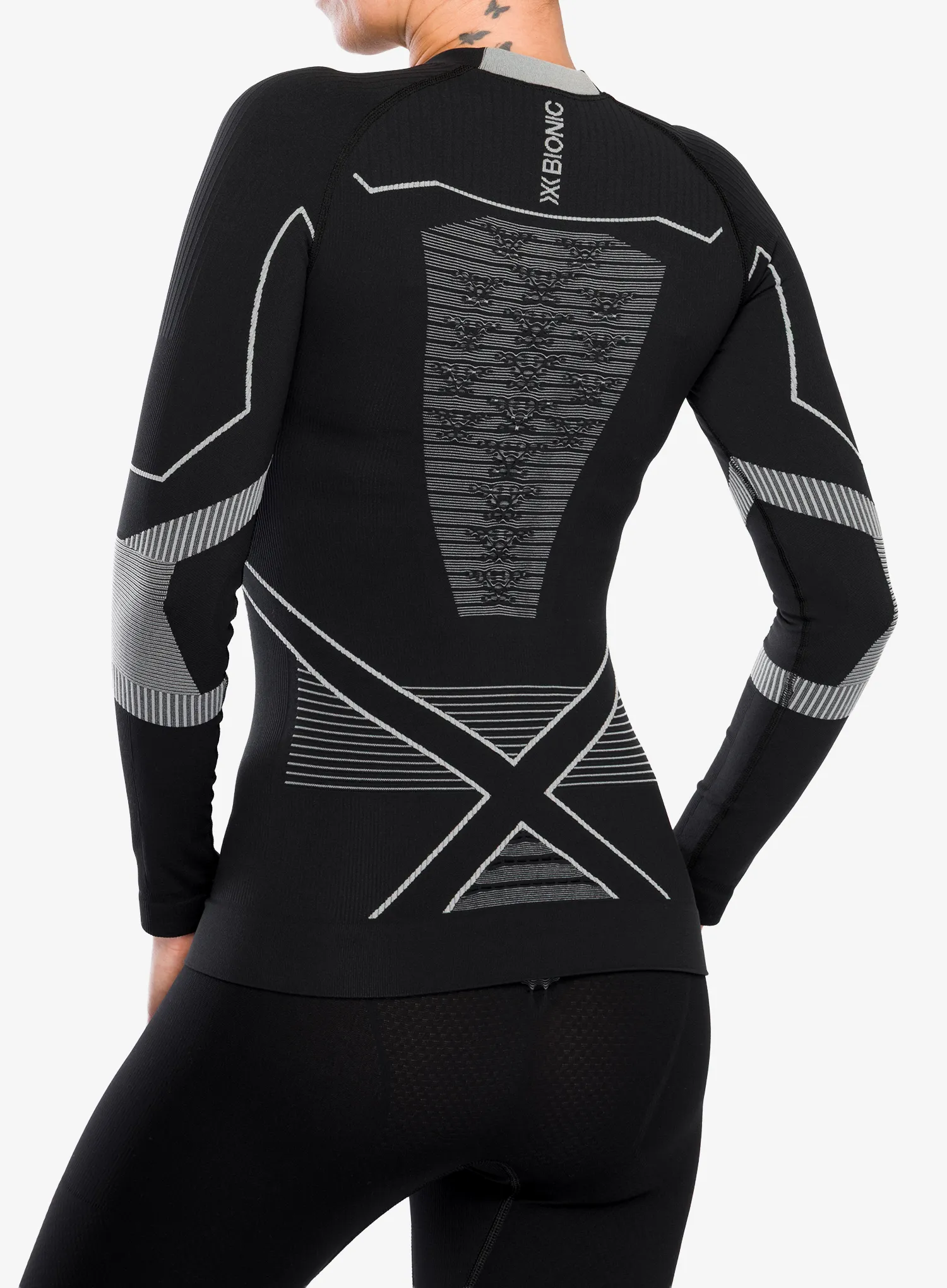 Ženska termo flis jopa X-Bionic Energy Accumulator Light Shirt LS - x black/light grey