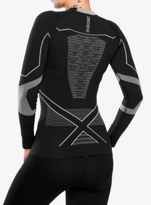 Ženska termo flis jopa X-Bionic Energy Accumulator Light Shirt LS - x black/light grey