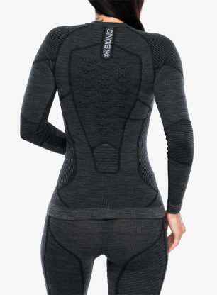Ženska termo flis jopa X-Bionic Symbio Merino Shirt LS - rhino grey