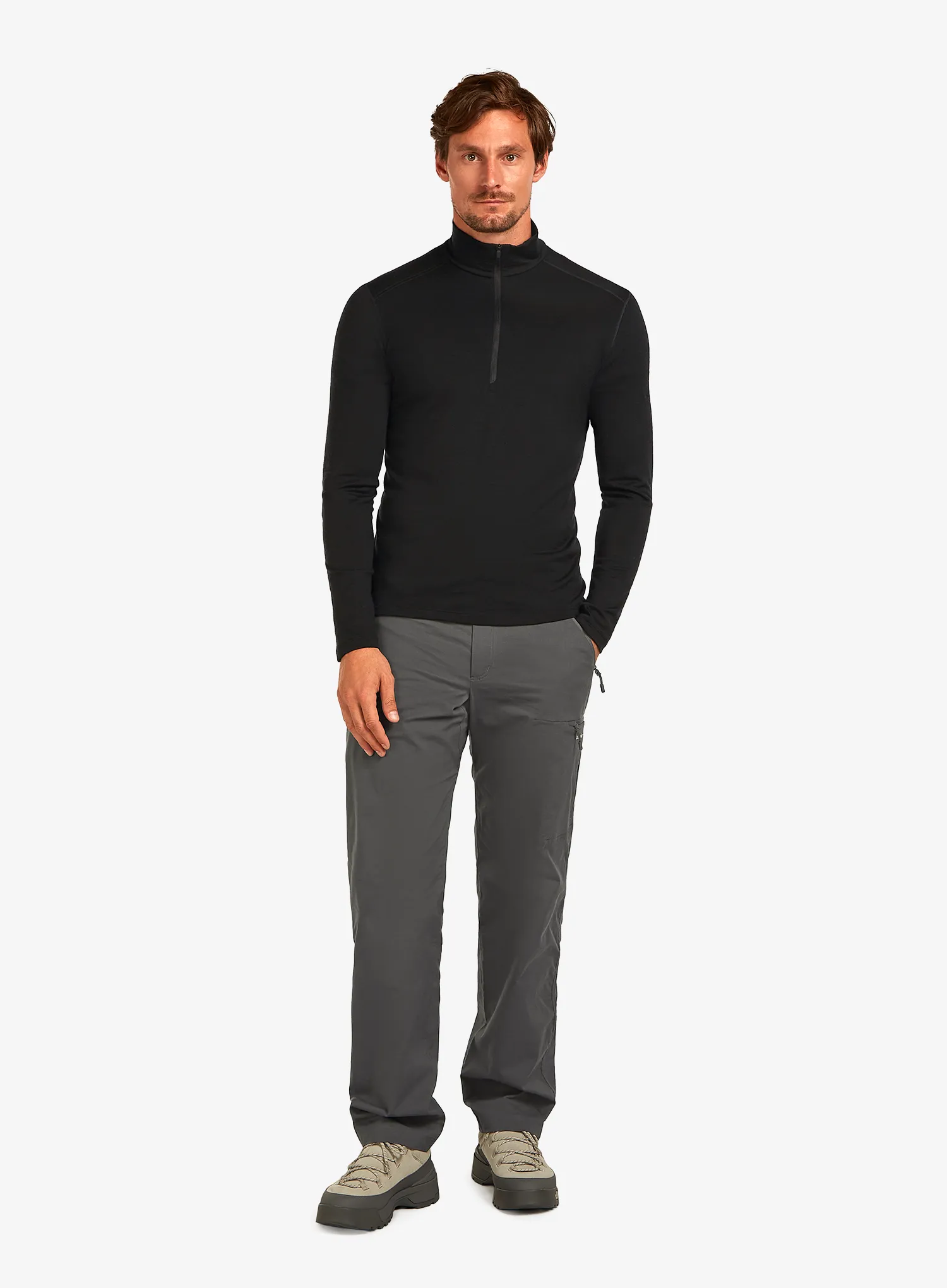 Termo flis jopa Icebreaker 200 Oasis L/S Half Zip - black