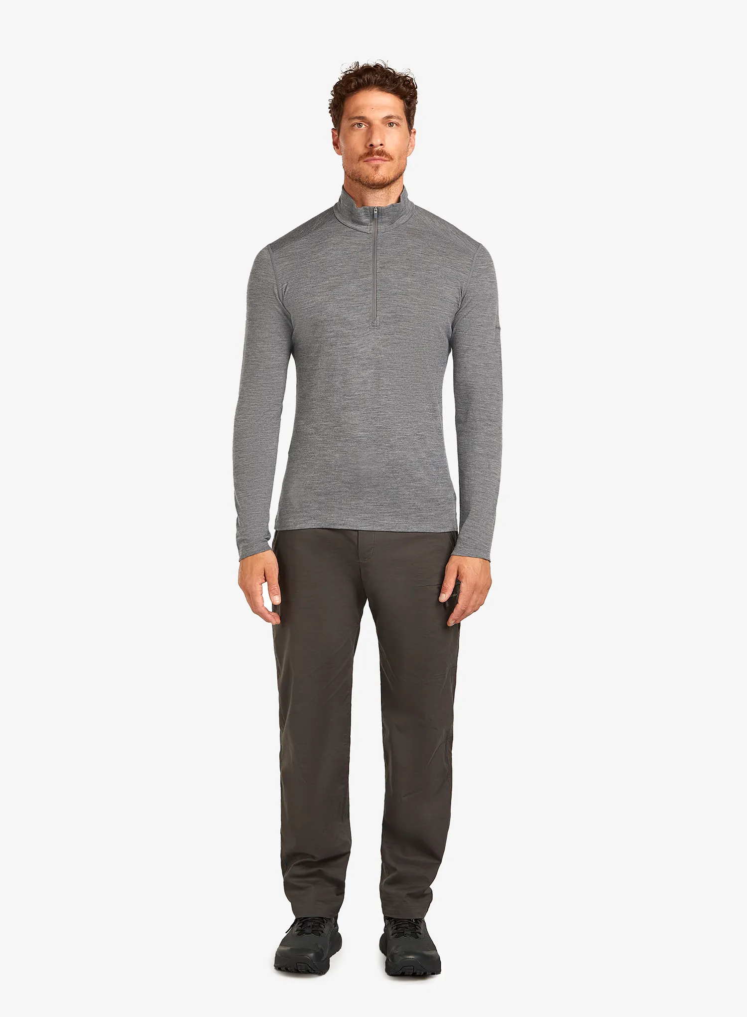 Termo flis jopa Icebreaker 200 Oasis L/S Half Zip - gritstone hthr