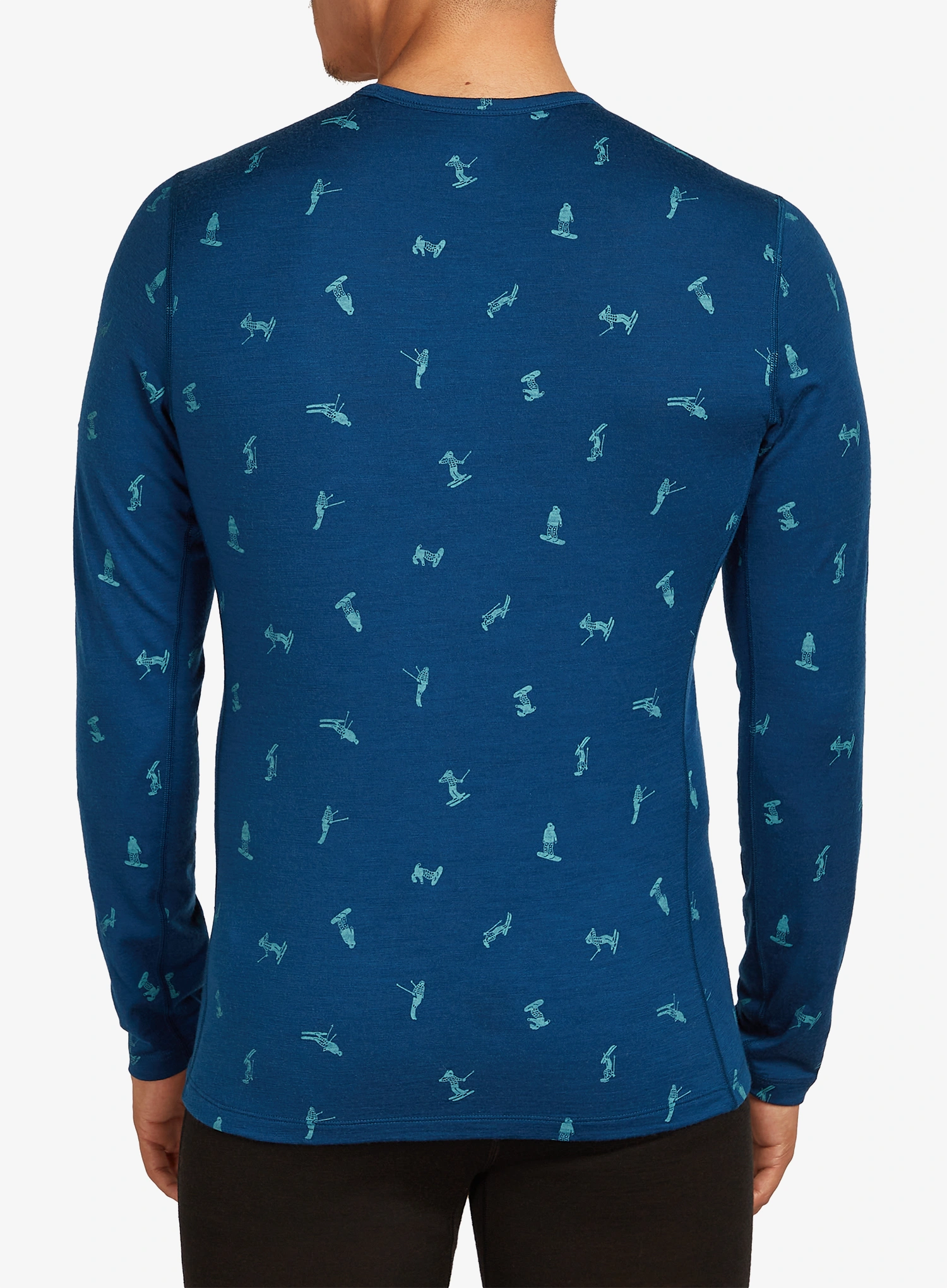 Termo flis jopa Icebreaker Merino 200 Oasis LS Crewe Snow Day AOP - atlantis/topaz/aop
