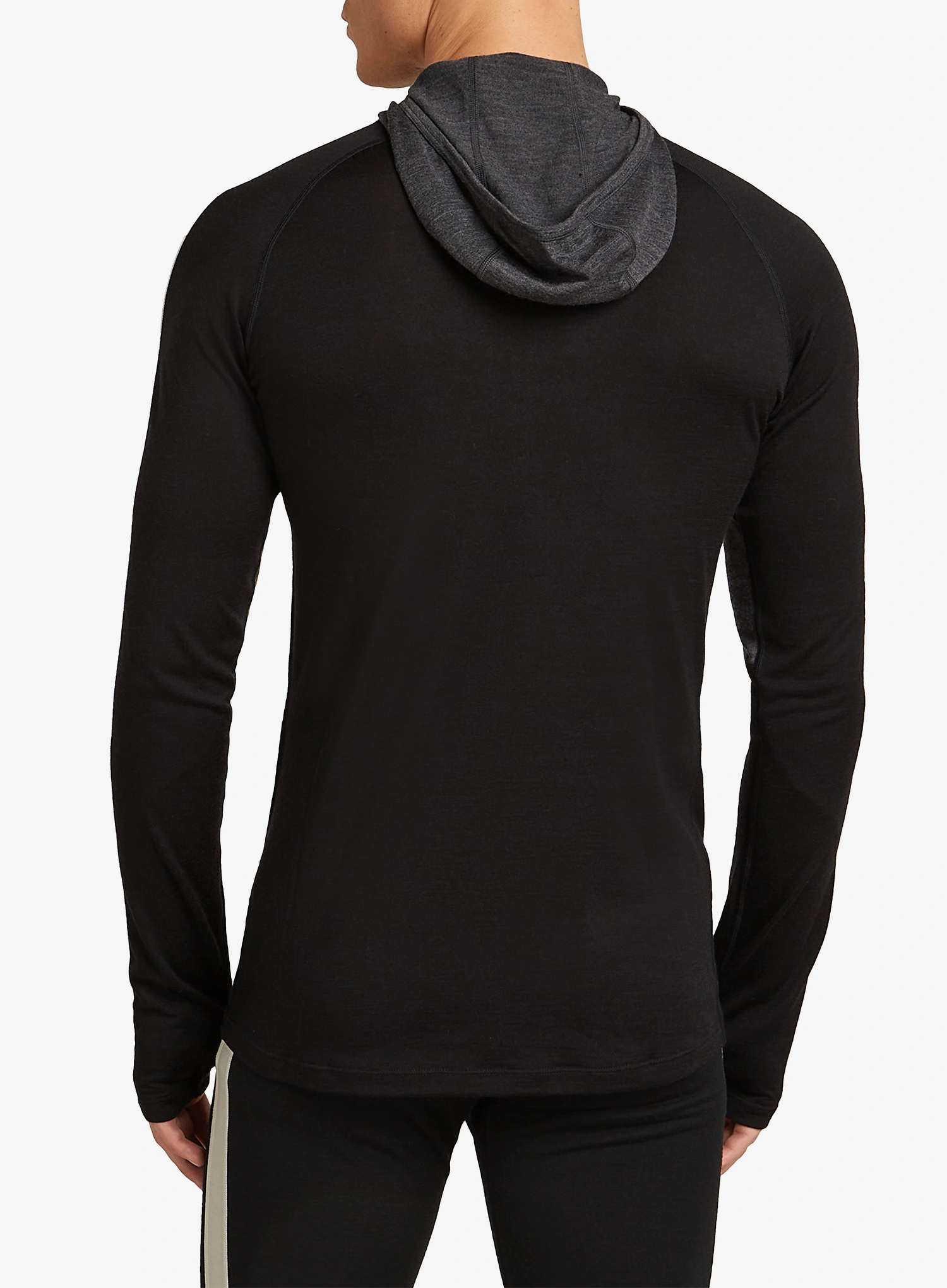 Termo flis jopa Icebreaker Merino 200 Oasis+ LS Half Zip Hoodie - black/jet hthr/undyed/cb