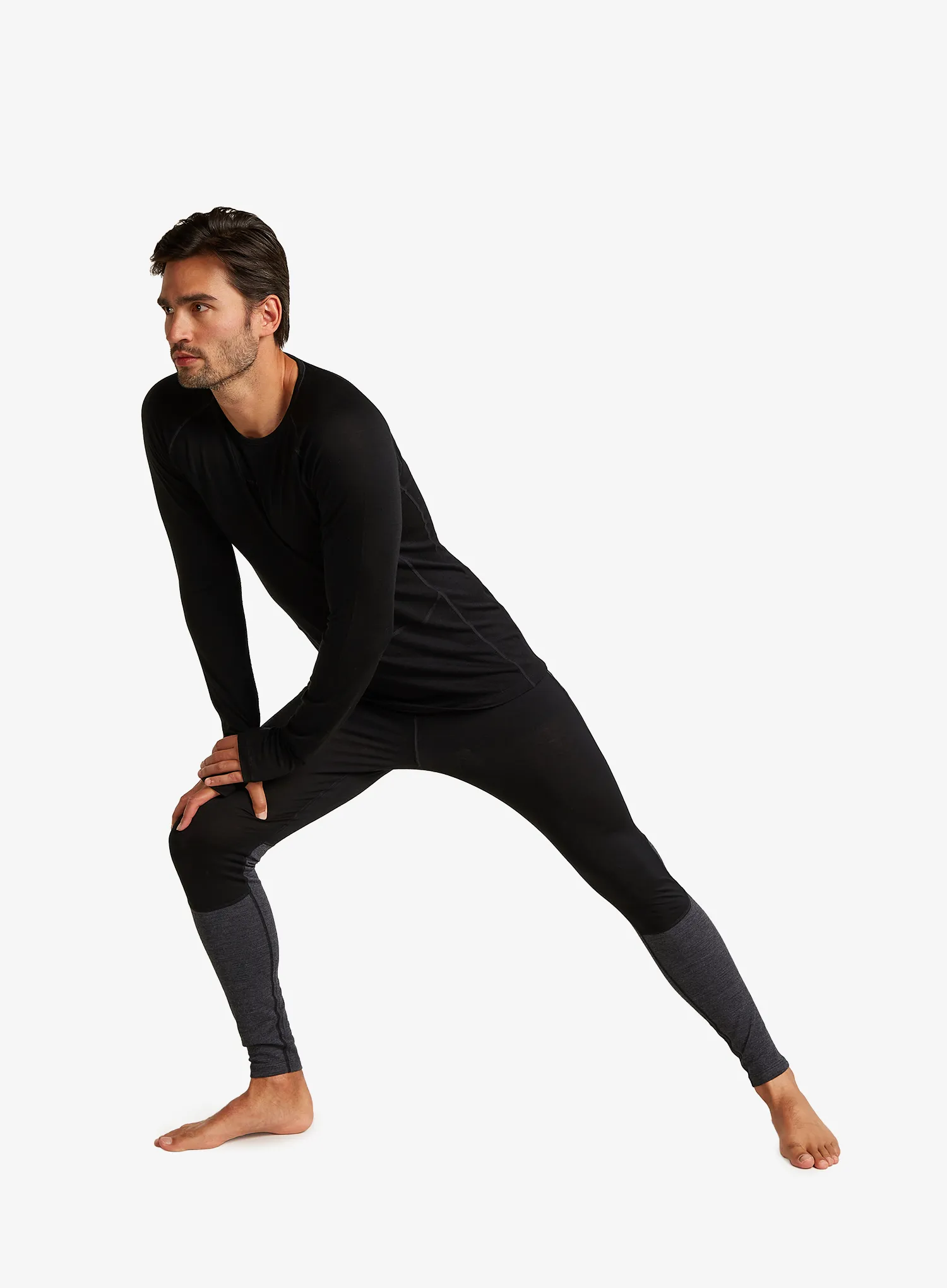 Termo flis jopa Icebreaker Merino 200 ZoneKnit LS Crewe - black