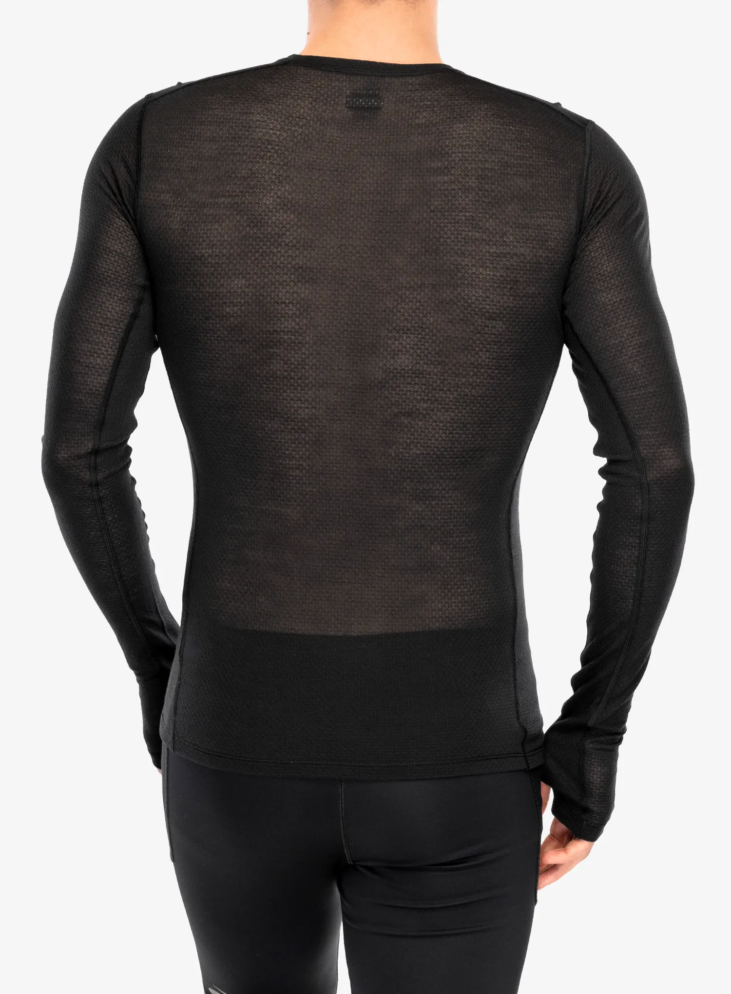 Termo flis jopa Icebreaker Merino Blend 75 Cool-Lite Featherlight LS Crewe - black