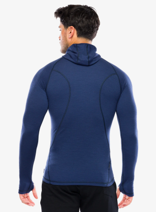 Termo flis jopa Sensor Merino DF Tee L/S Hooded - deep blue