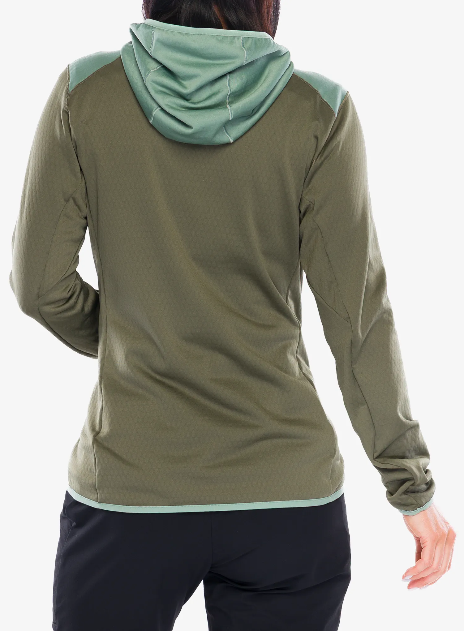 Ženska jopica adidas TERREX Xperior Light Fleece Hooded Jacket - olive strata/silver green