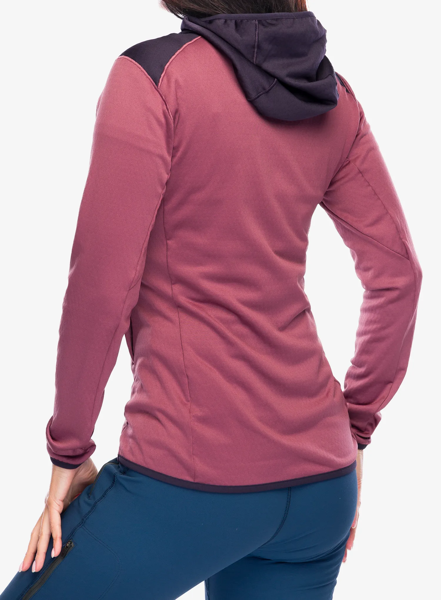 Ženska jopica adidas TERREX Xperior Light Fleece Hooded Jacket - quiet crimson/aurora black