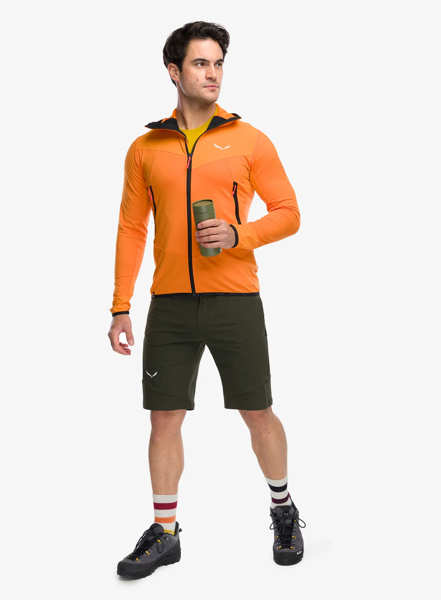 Plezalna jopa Salewa Agner Hybrid Polarlite Durastretch FZ Hooded - turmeric melange