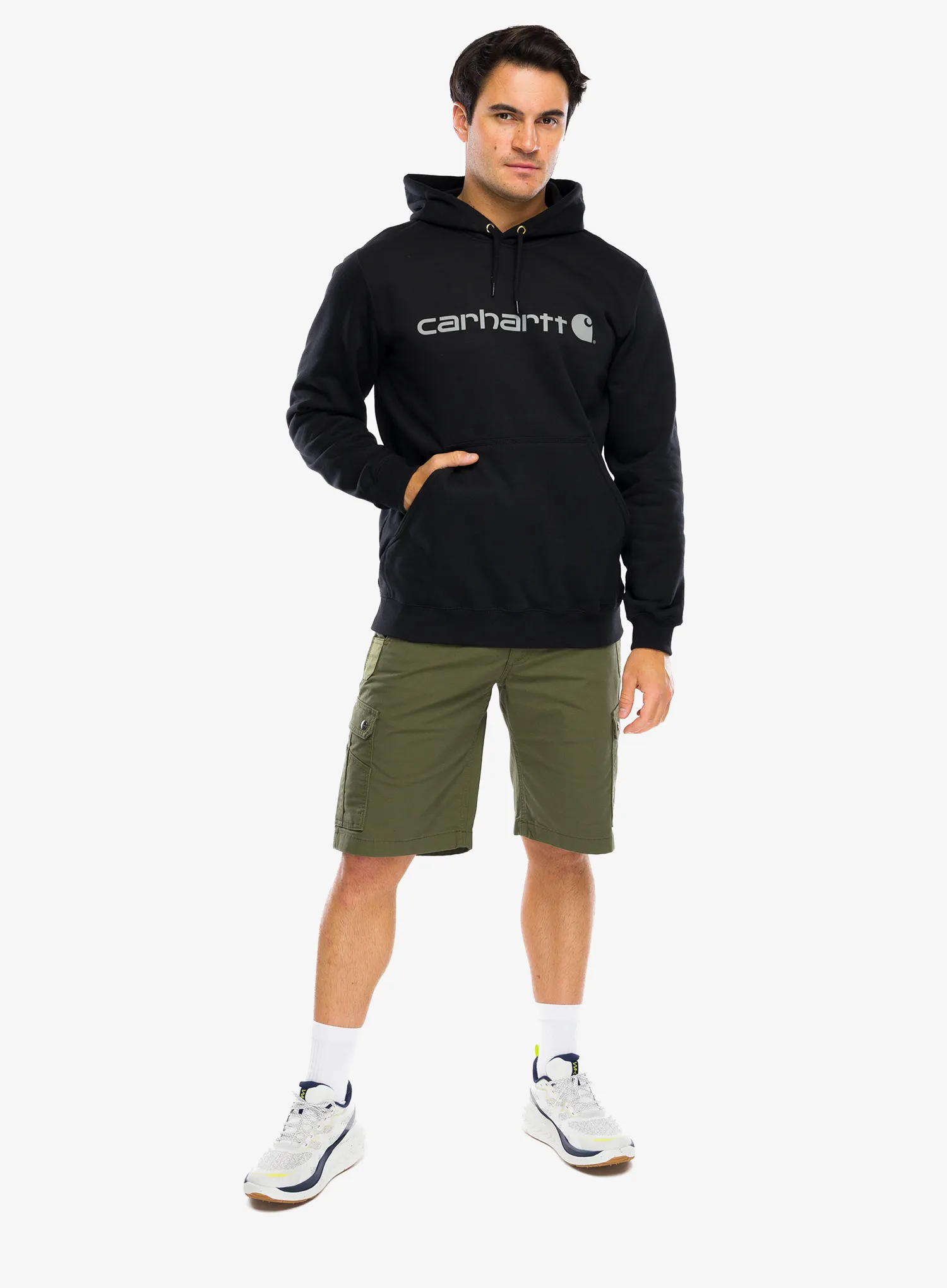 Jopica s kapuco Carhartt Marquette Logo Sweatshirt - black/gray