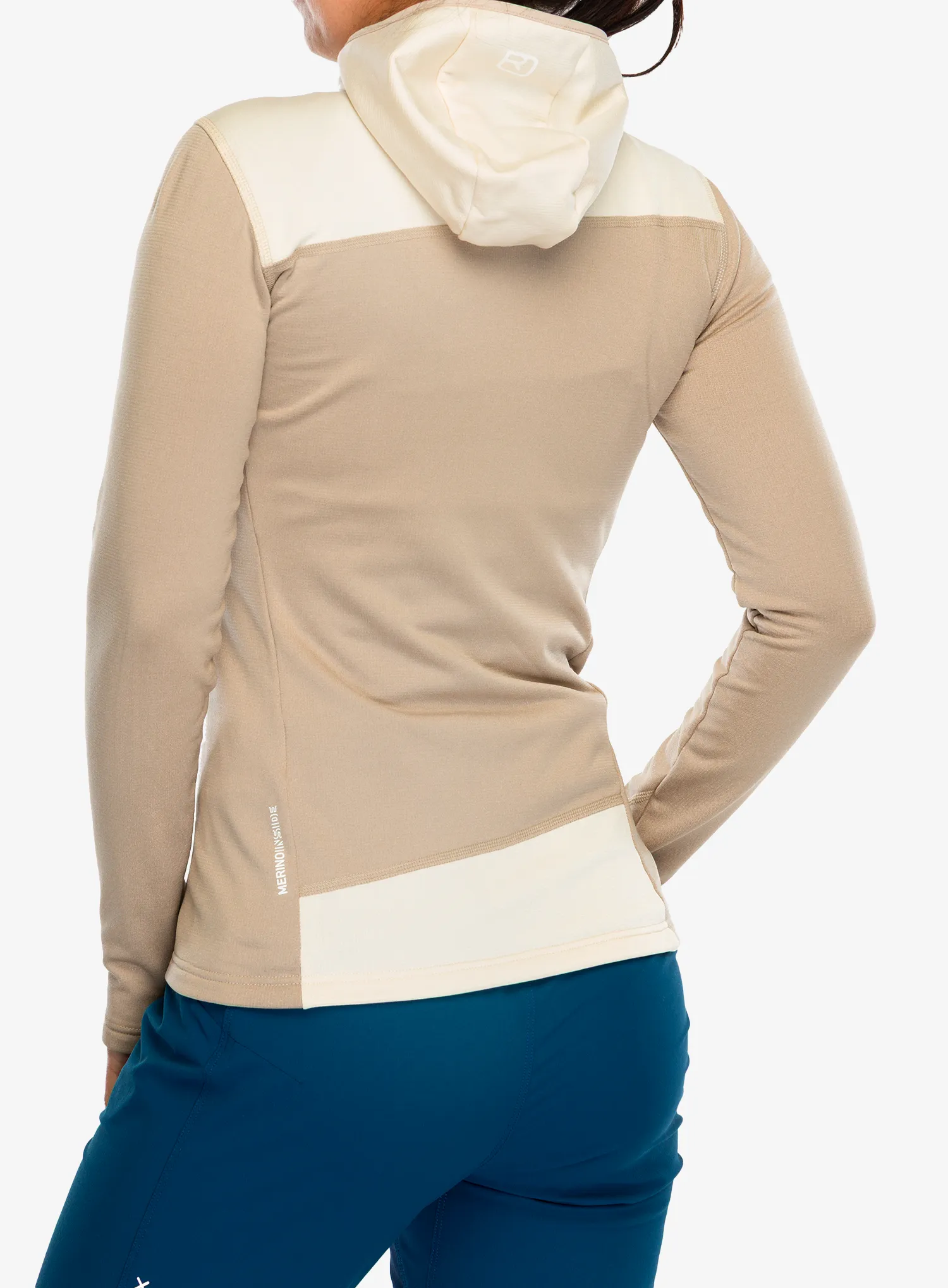 Ženska jopa s kapuco Ortovox Fleece Light Hoody - grey sand