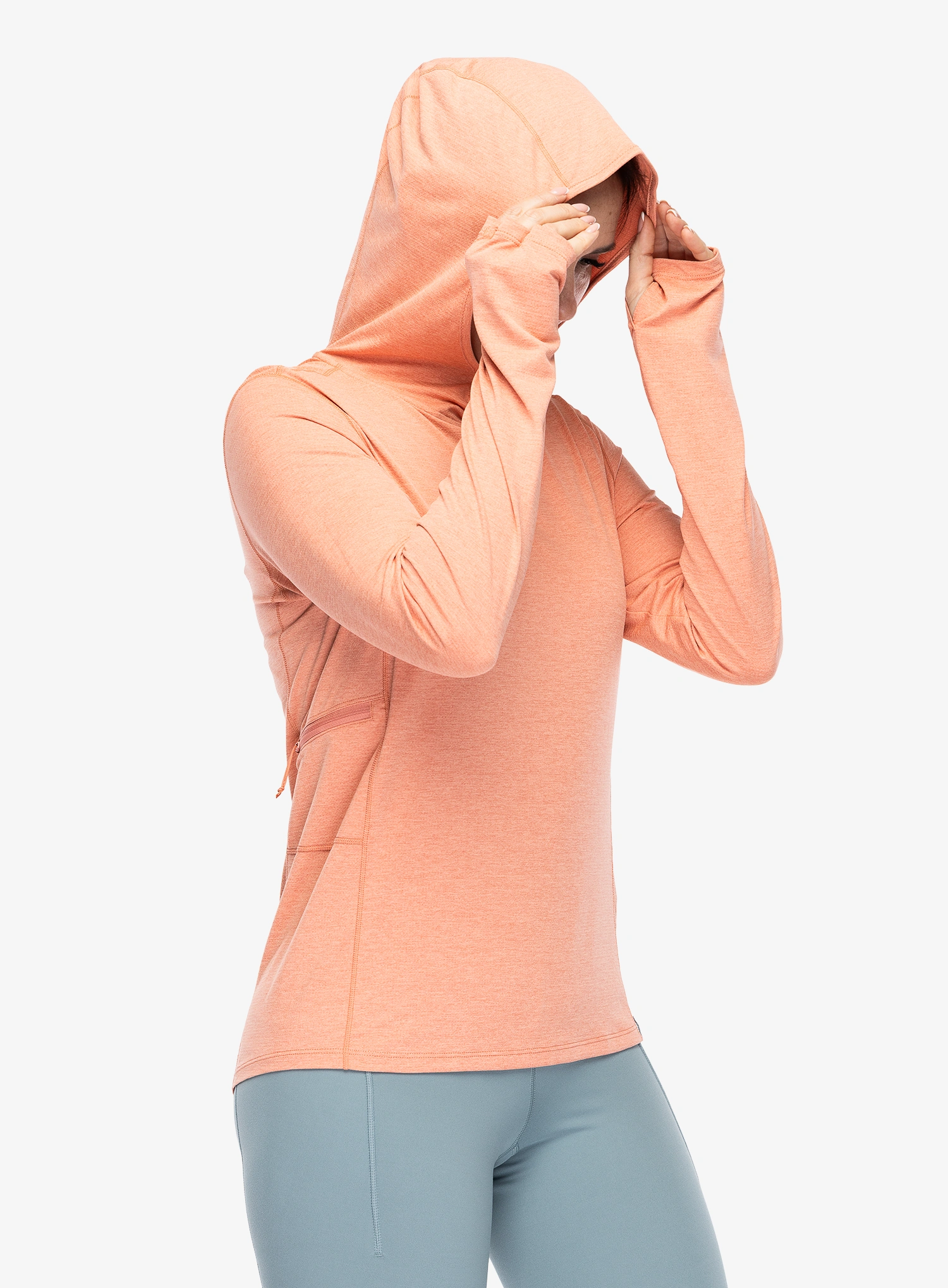 Ženska jopa s kapuco Patagonia Cap Cool Sun Hoody - m.melon/peach sherbet x-dye