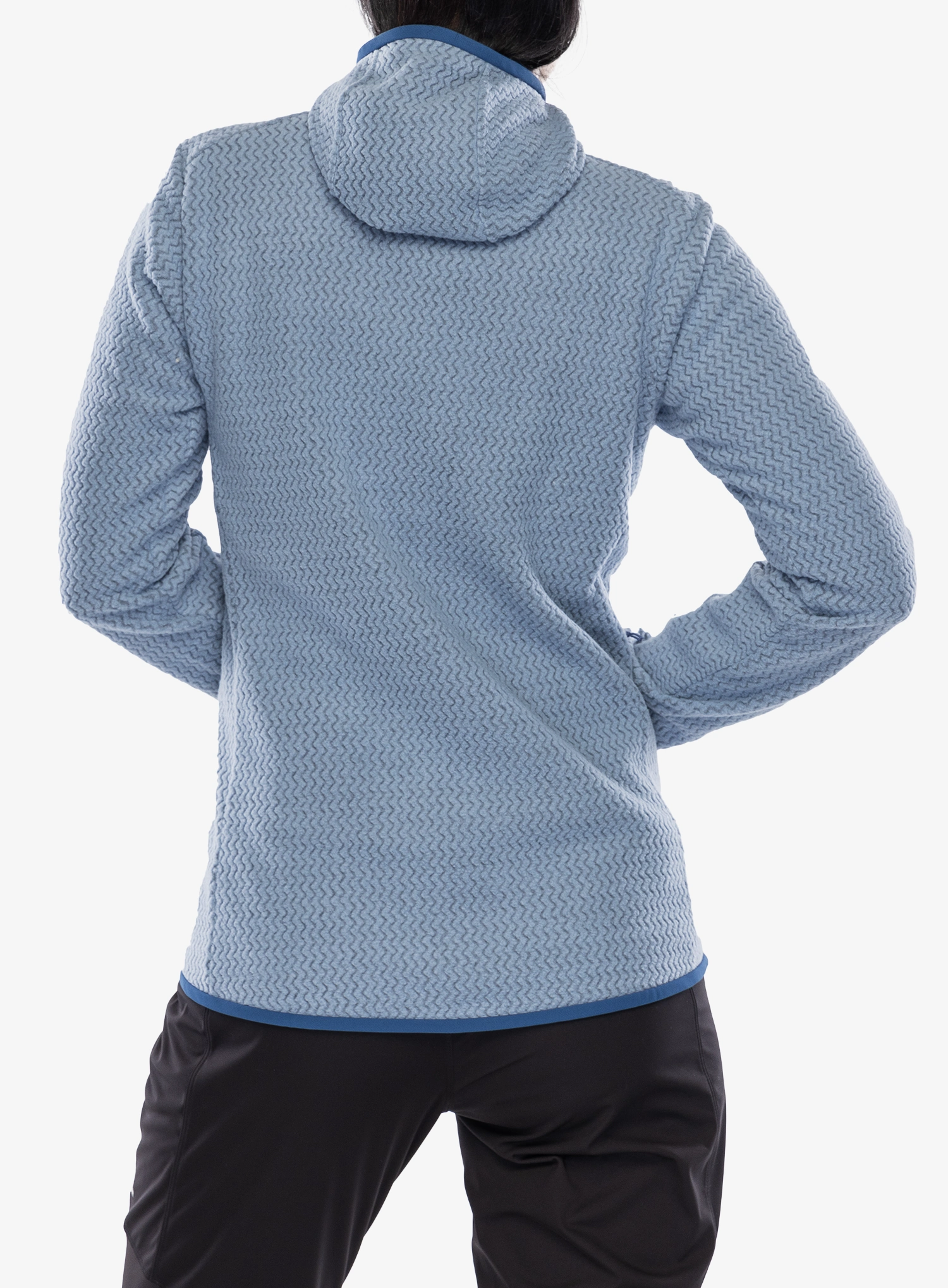 Ženska jopa s kapuco Patagonia R1 Air Full-Zip Hoody - barnacle blue
