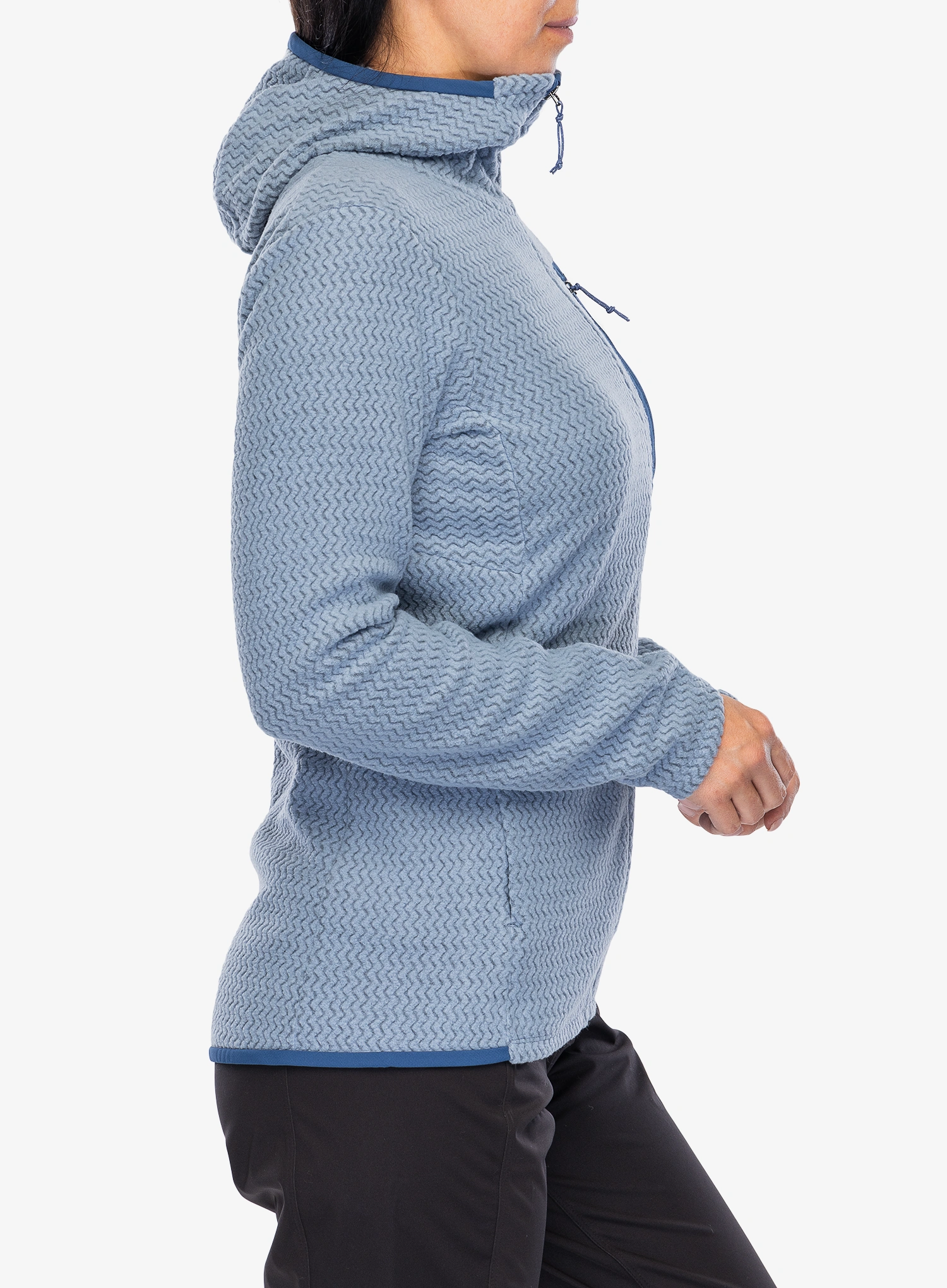 Ženska jopa s kapuco Patagonia R1 Air Full-Zip Hoody - barnacle blue