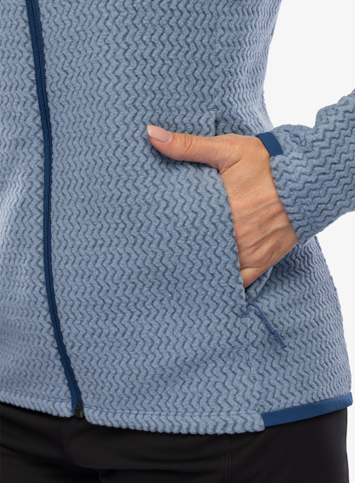Ženska jopa s kapuco Patagonia R1 Air Full-Zip Hoody - barnacle blue