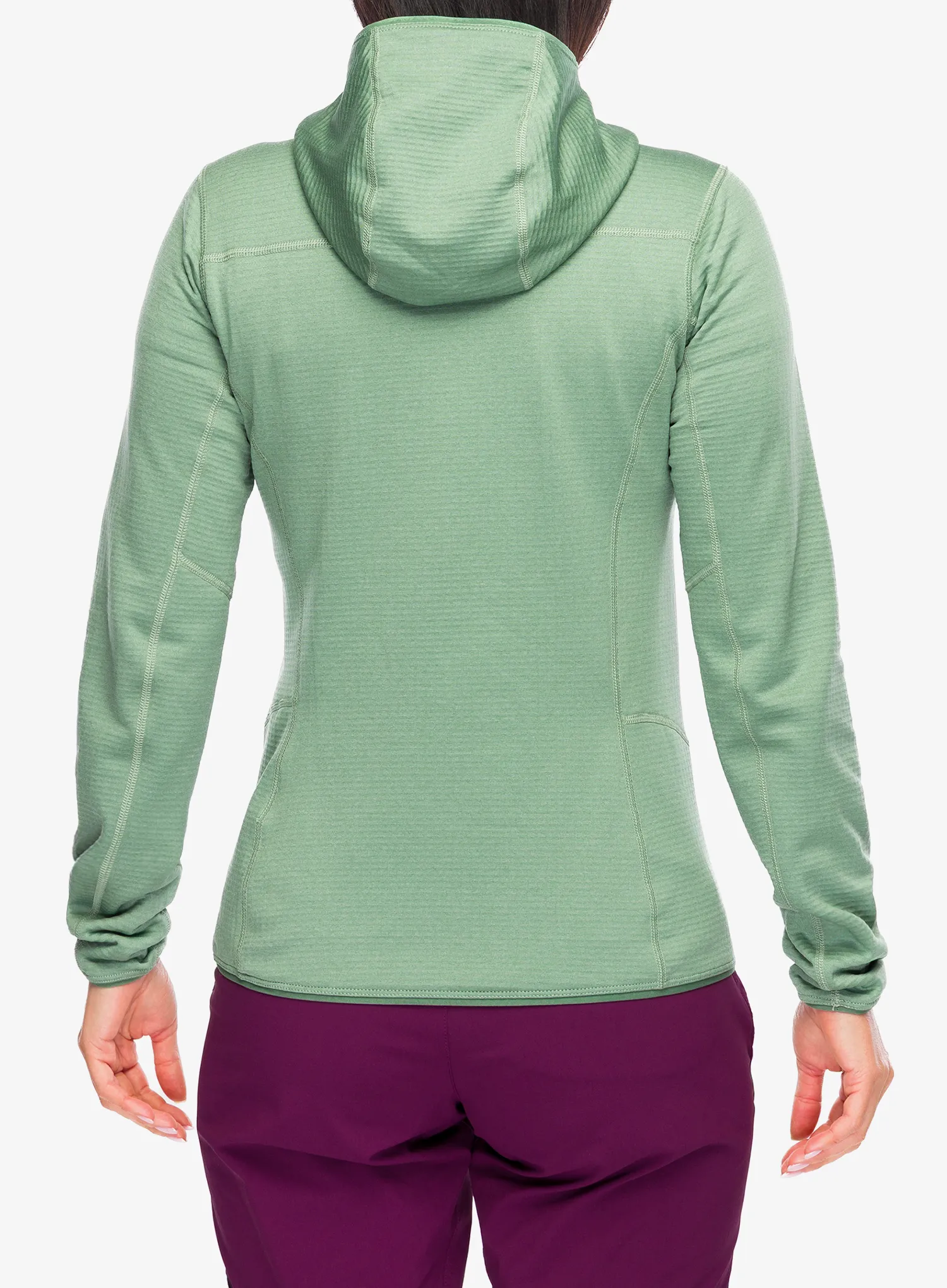Ženska jopa s kapuco Rab Ascendor Hoody - dark fig green