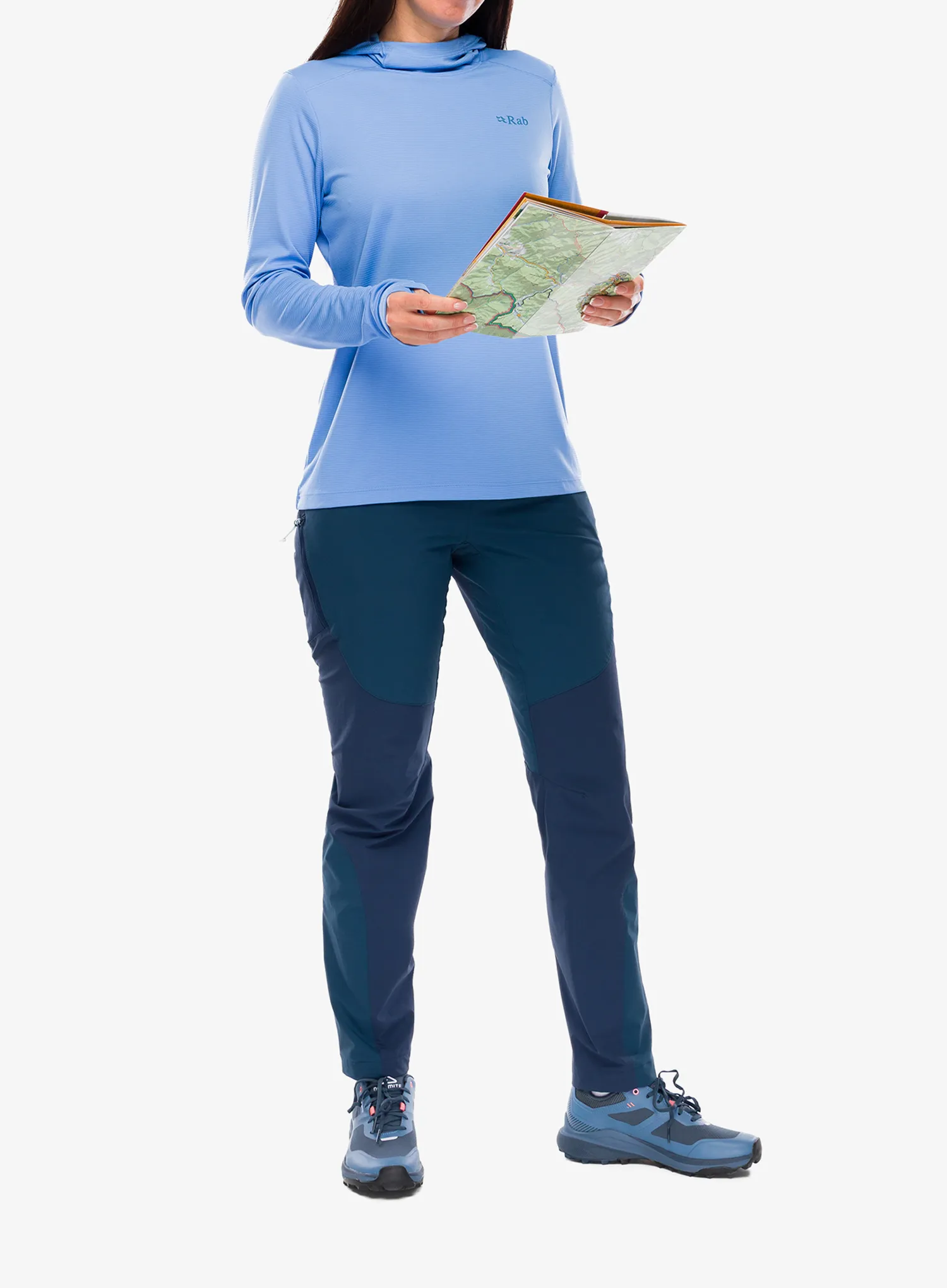 Ženska jopa s kapuco Rab Force Hoody - bluebird