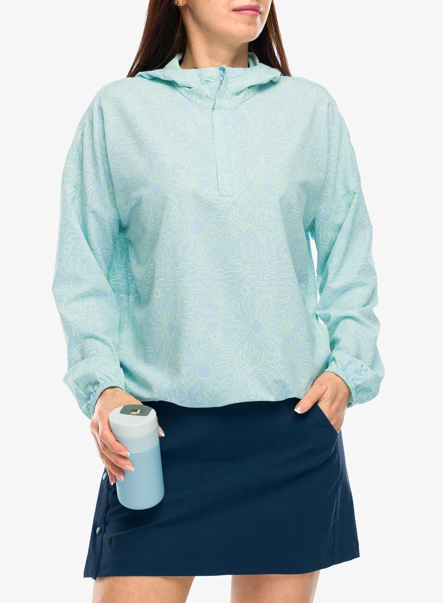 Ženska jopa s kapuco Royal Robbins Salathe Sun Hoodie L/S - skyway solar pt