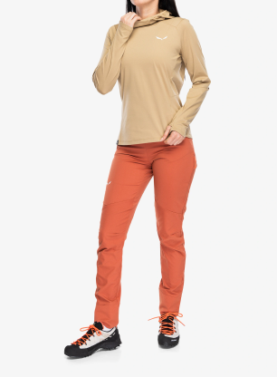 Ženska jopa s kapuco Salewa Puez Sun Hoodie - quicksand