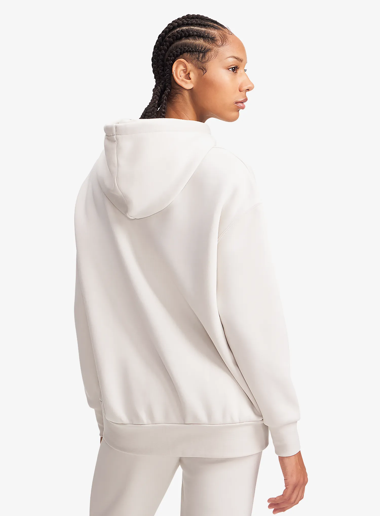Ženska jopa s kapuco Under Armour Icon Fleece OS Hoodie - summit white/white