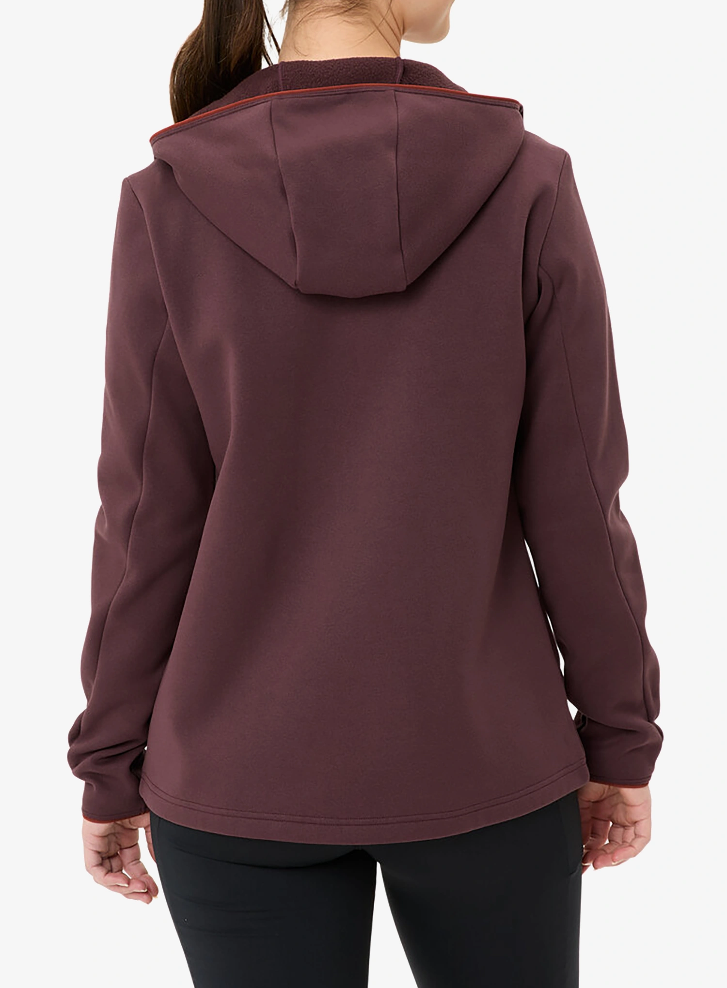 Ženska jopa s kapuco Vaude Idris Fleece Hoody - dark oak