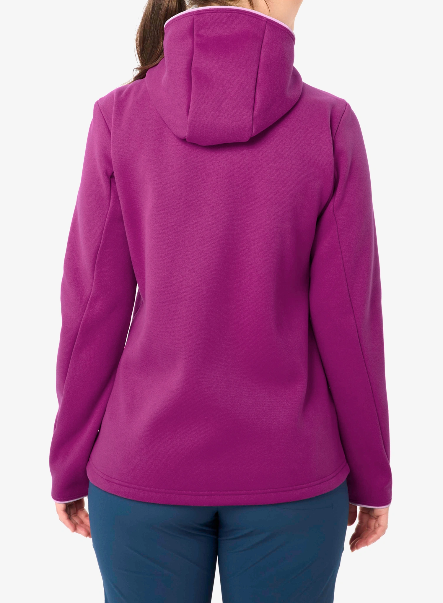 Ženska jopa s kapuco Vaude Idris Fleece Hoody - pink orchid