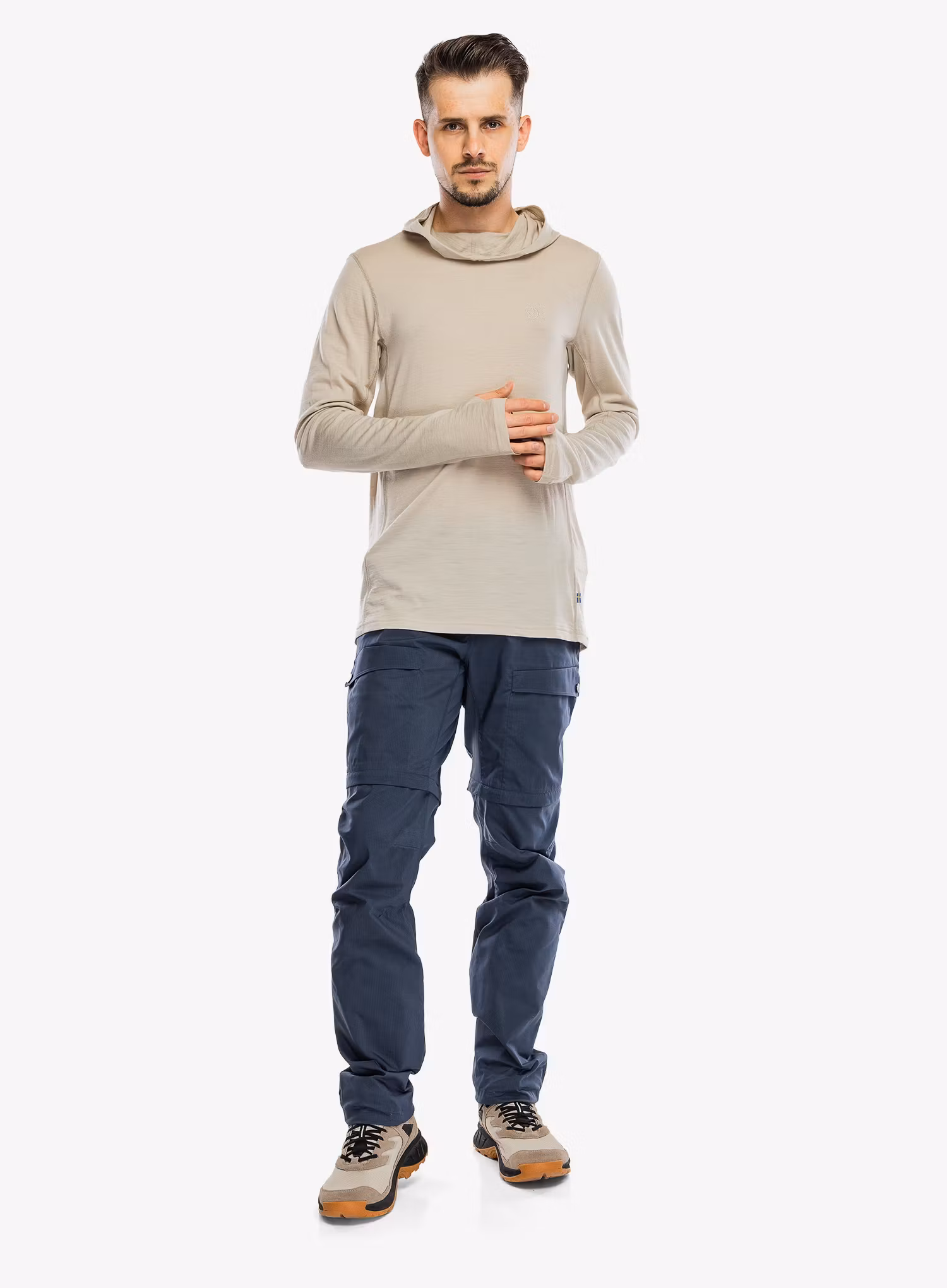 Jopica s kapuco Fjallraven Abisko Wool Hoodie - light fossil