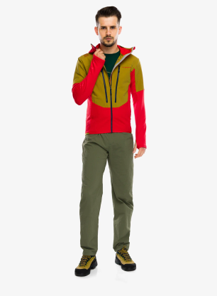 Jopica s kapuco La Sportiva Session Tech Hoody - savana/mountain red