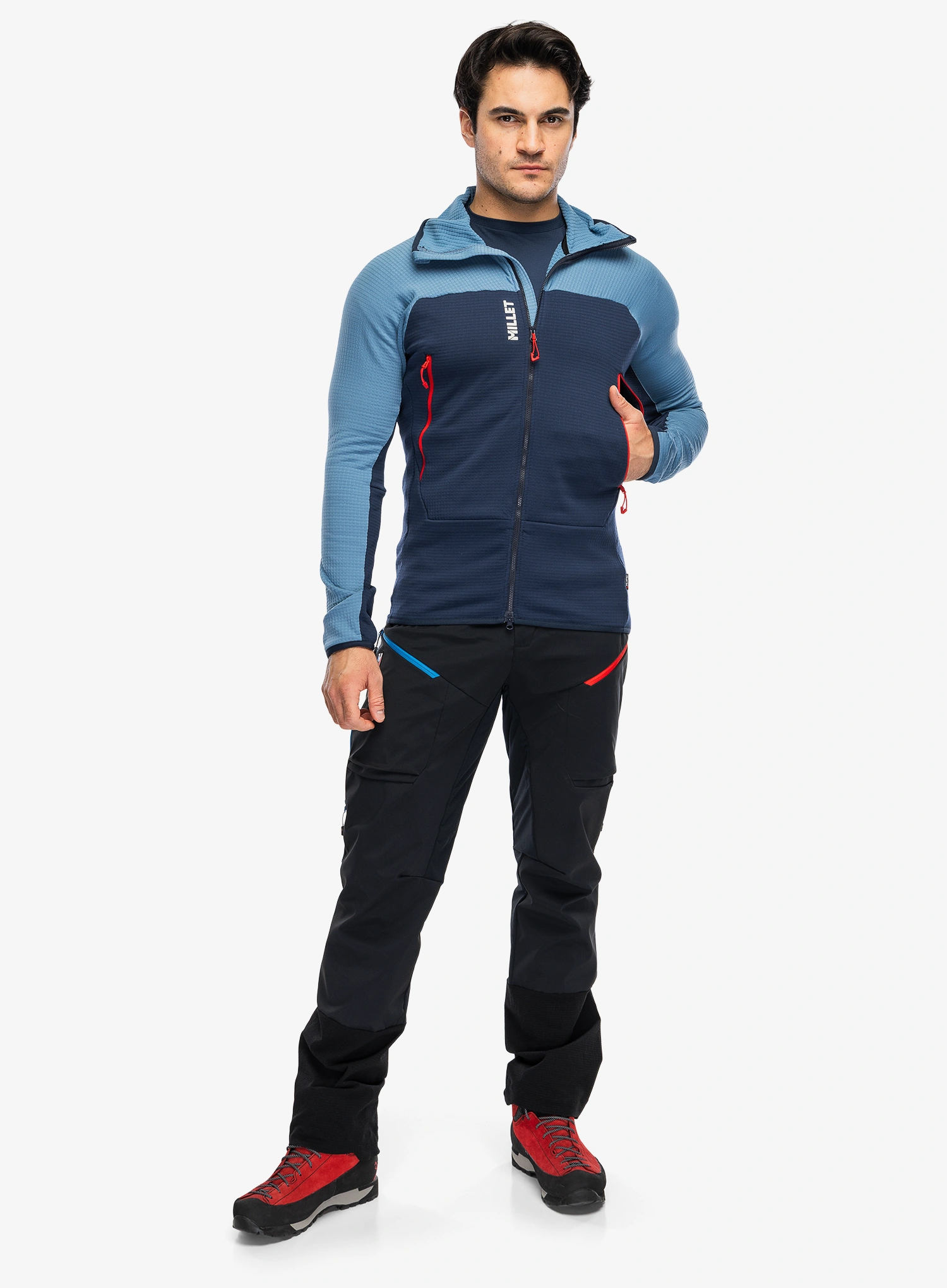 Jopica s kapuco Millet Fusion Grid Hoodie - coronet blue/saphir