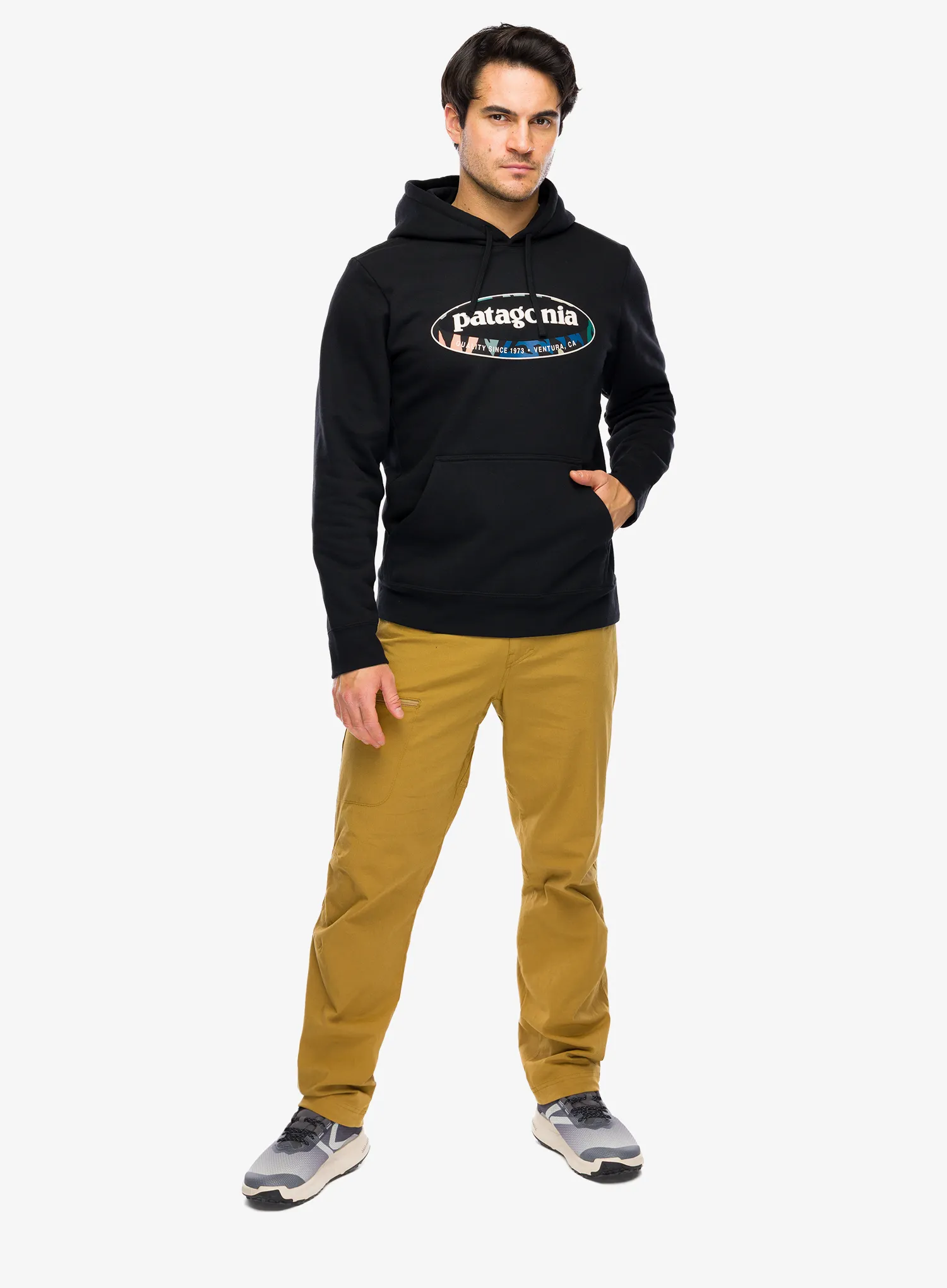 Jopica s kapuco Patagonia 95 Oval Logo Uprisal Hoody - black: kaleido