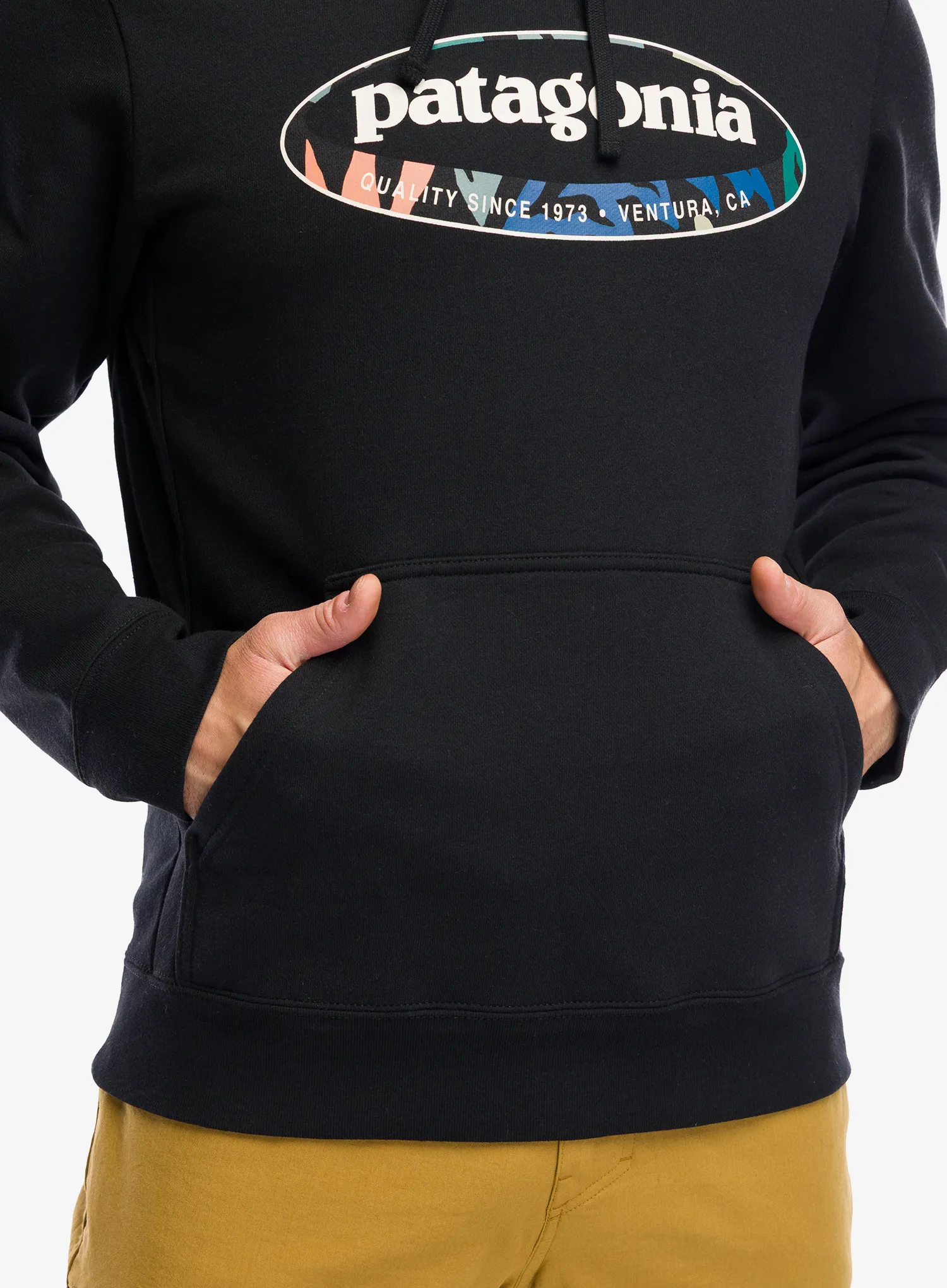 Jopica s kapuco Patagonia 95 Oval Logo Uprisal Hoody - black: kaleido
