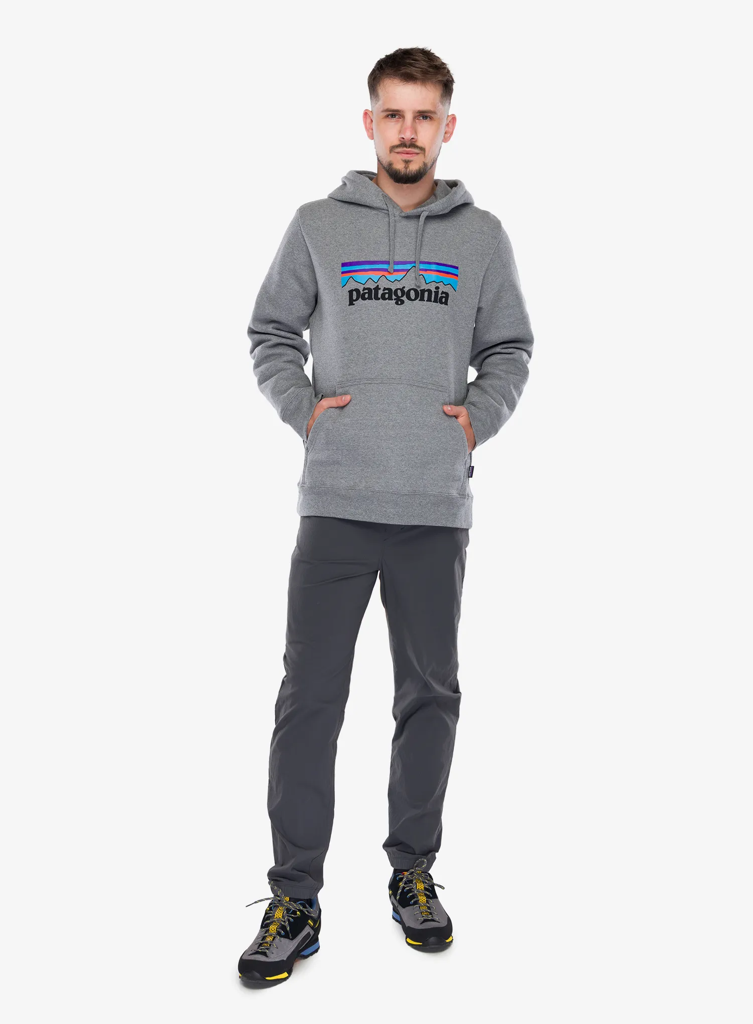 Jopica s kapuco Patagonia P-6 Logo Uprisal Hoody - gravel heather