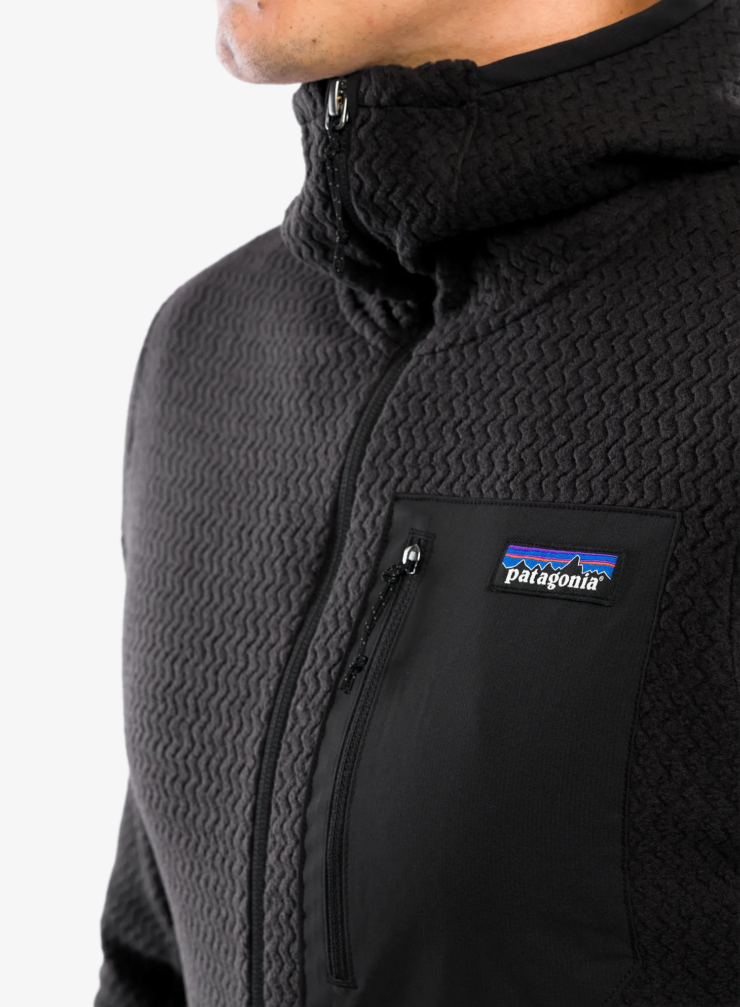 Jopica s kapuco Patagonia R1 Air Full-Zip Hoody - black