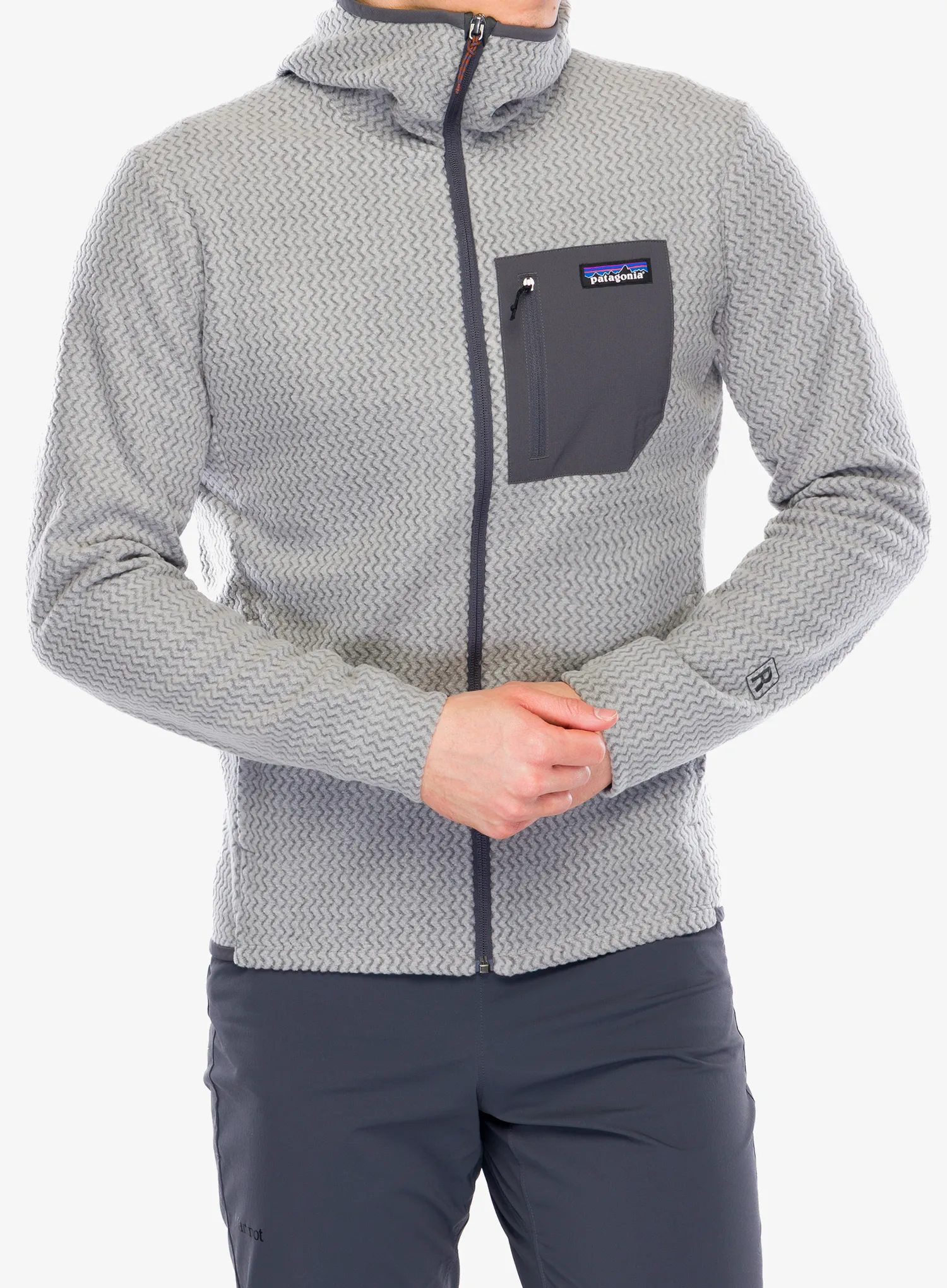 Jopica s kapuco Patagonia R1 Air Full-Zip Hoody - forever grey