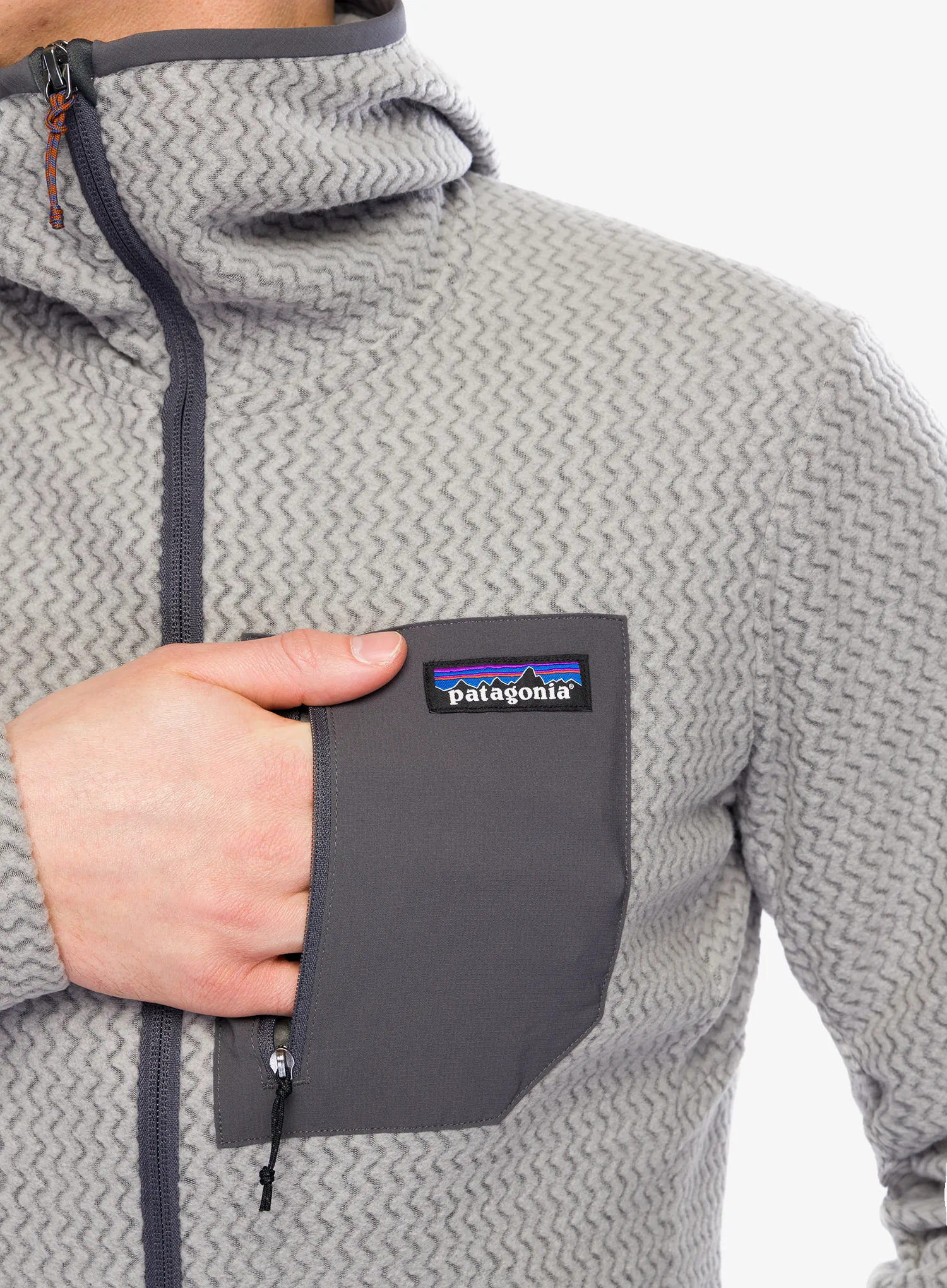 Jopica s kapuco Patagonia R1 Air Full-Zip Hoody - forever grey