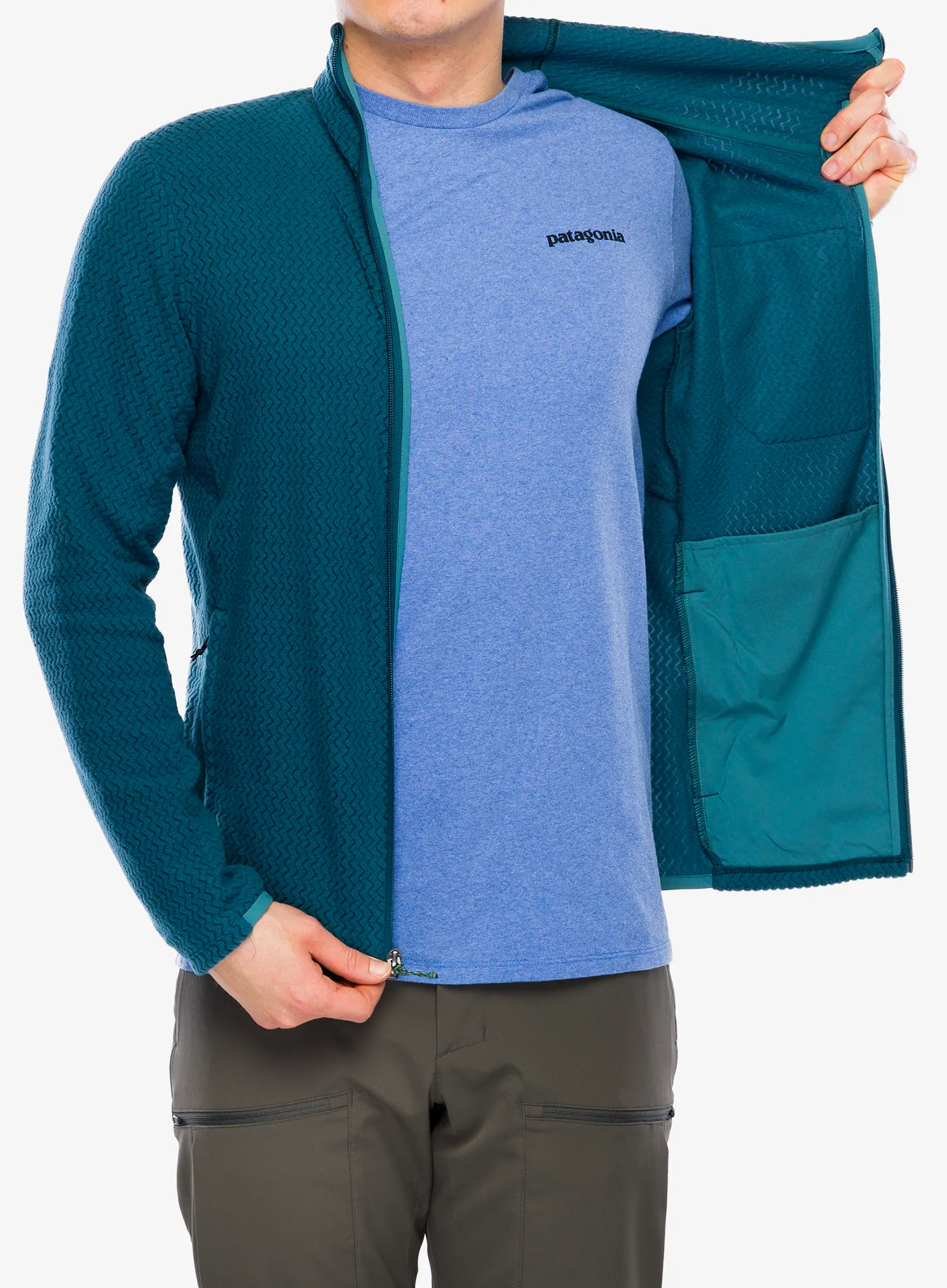 Jopica s kapuco Patagonia R1 Air Full-Zip Hoody - tidal teal
