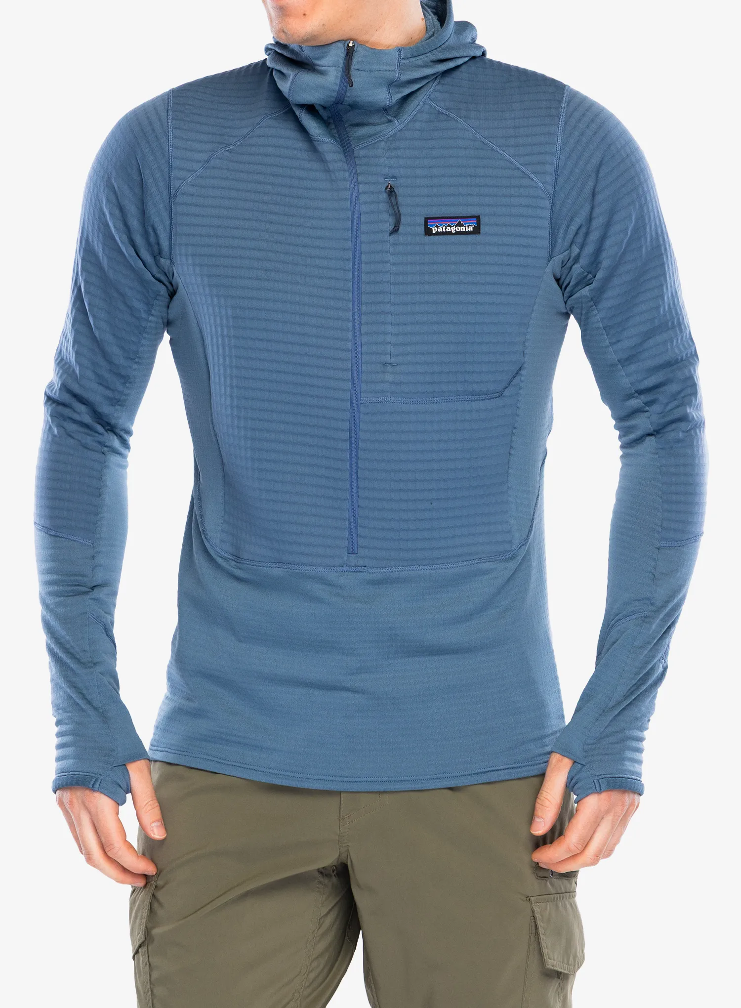 Jopica s kapuco Patagonia R1 P/O Hoody - utility blue