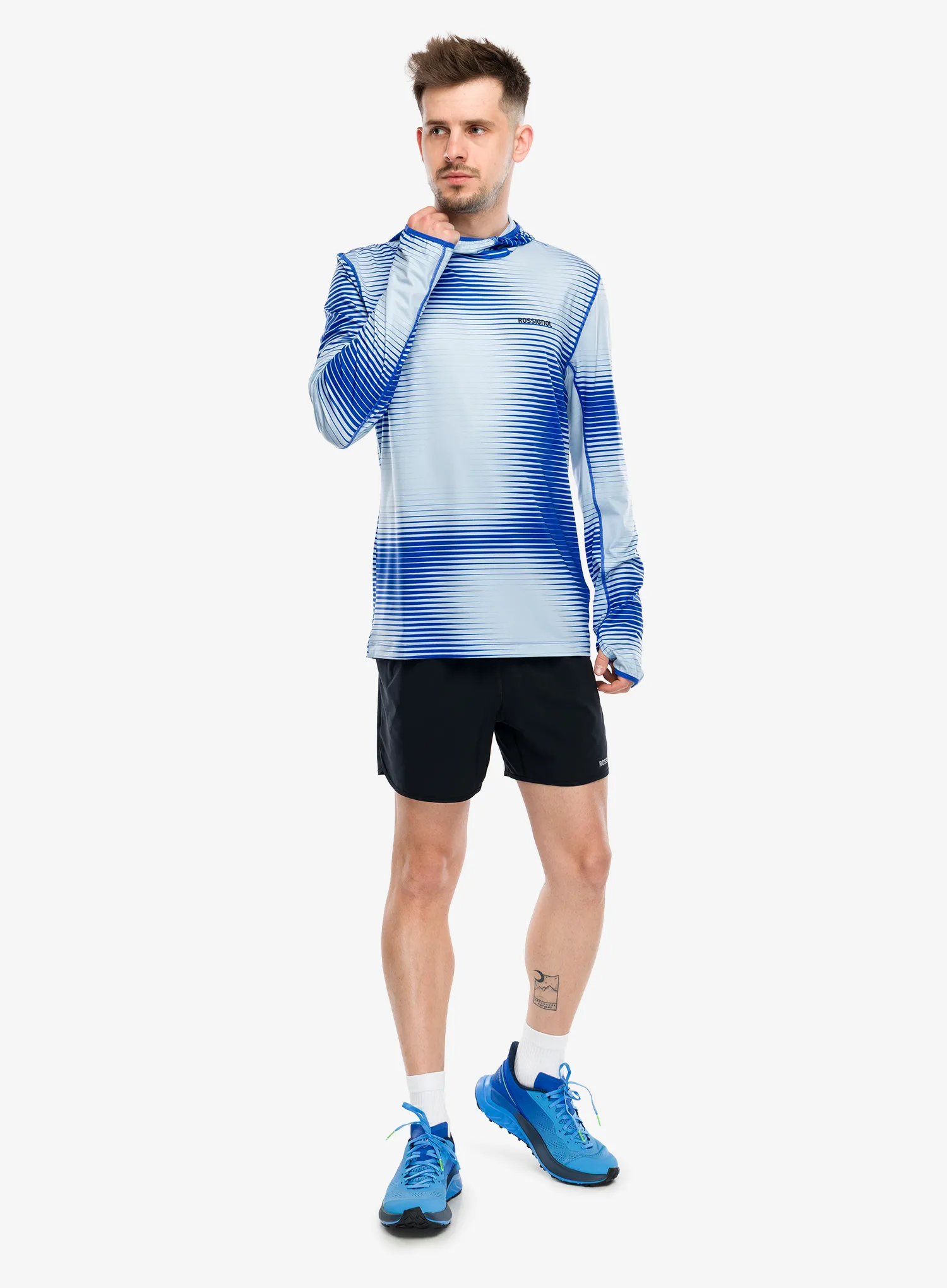 Jopica s kapuco Rossignol Westweg Sun Hoodie - dazzle blue line fogg