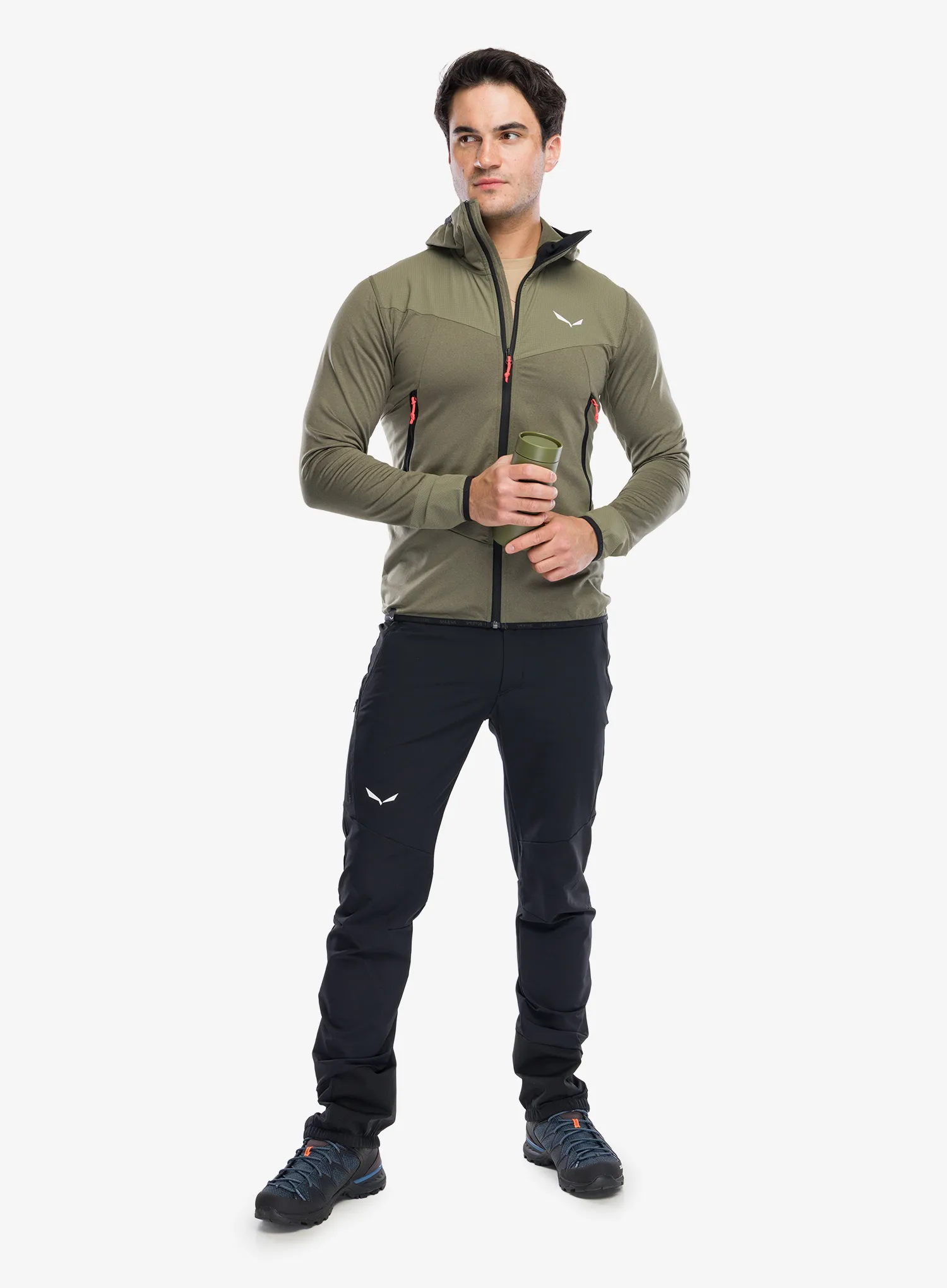 Jopica s kapuco Salewa Agner Hybrid Polarlite Durastretch FZ Hooded - faded green