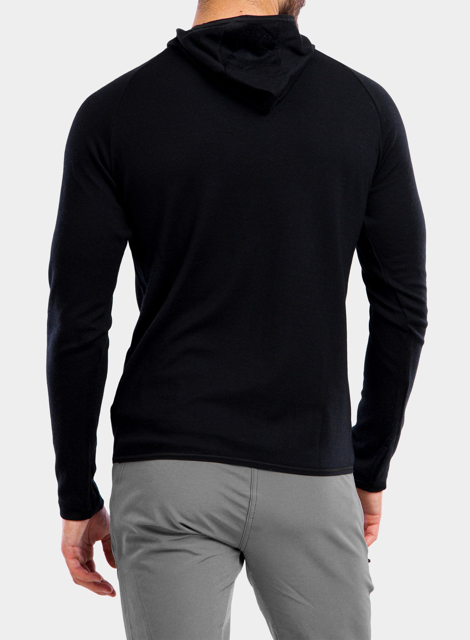 Jopica s kapuco Sensor Merino Upper Fleece Hooded - black mountains