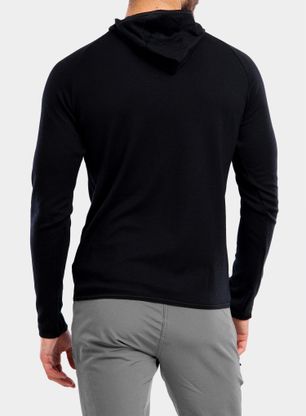 Jopica s kapuco Sensor Merino Upper Fleece Hooded - black mountains