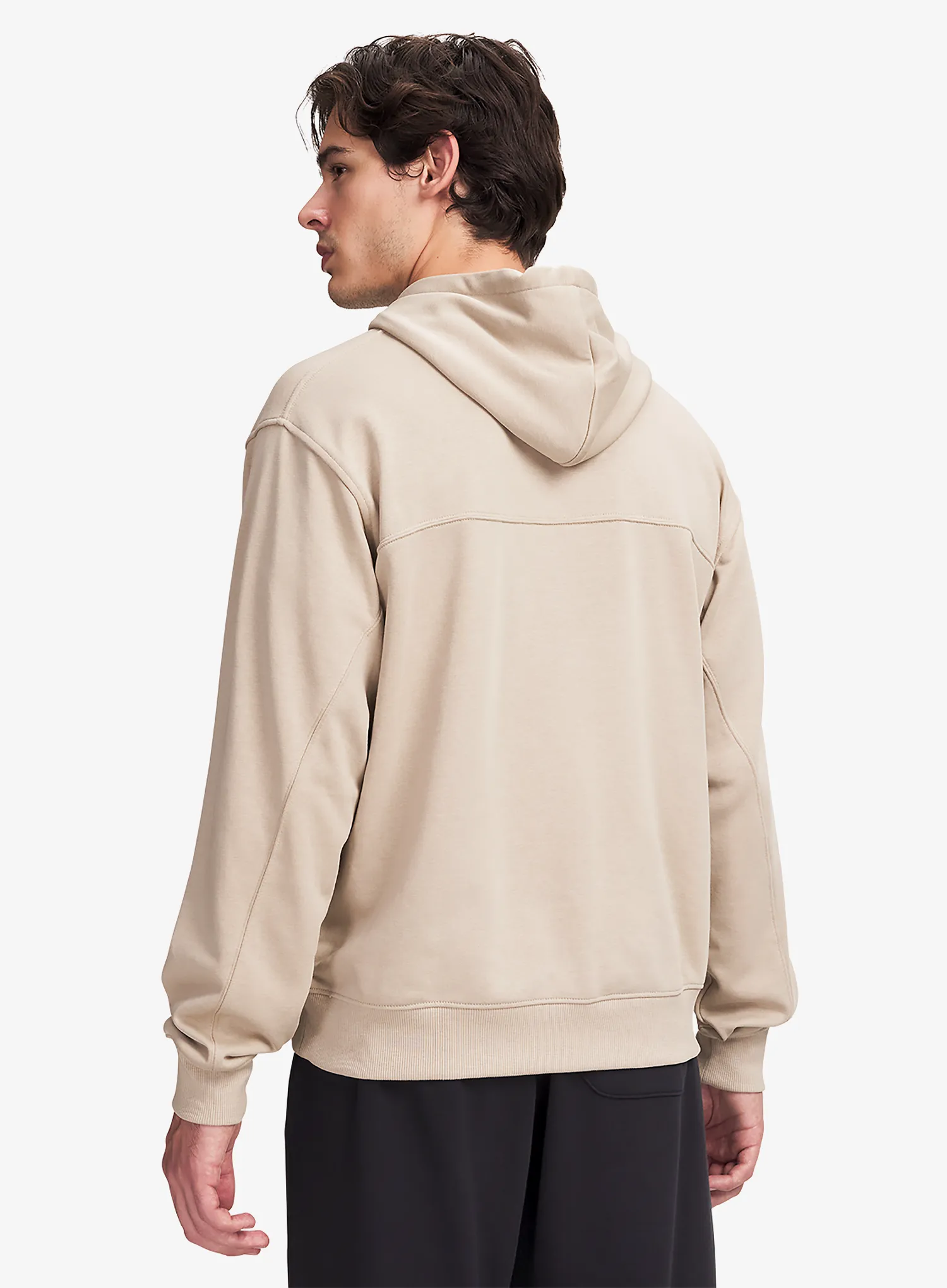 Jopica s kapuco Under Armour Rival LW Hoodie - city khaki/black