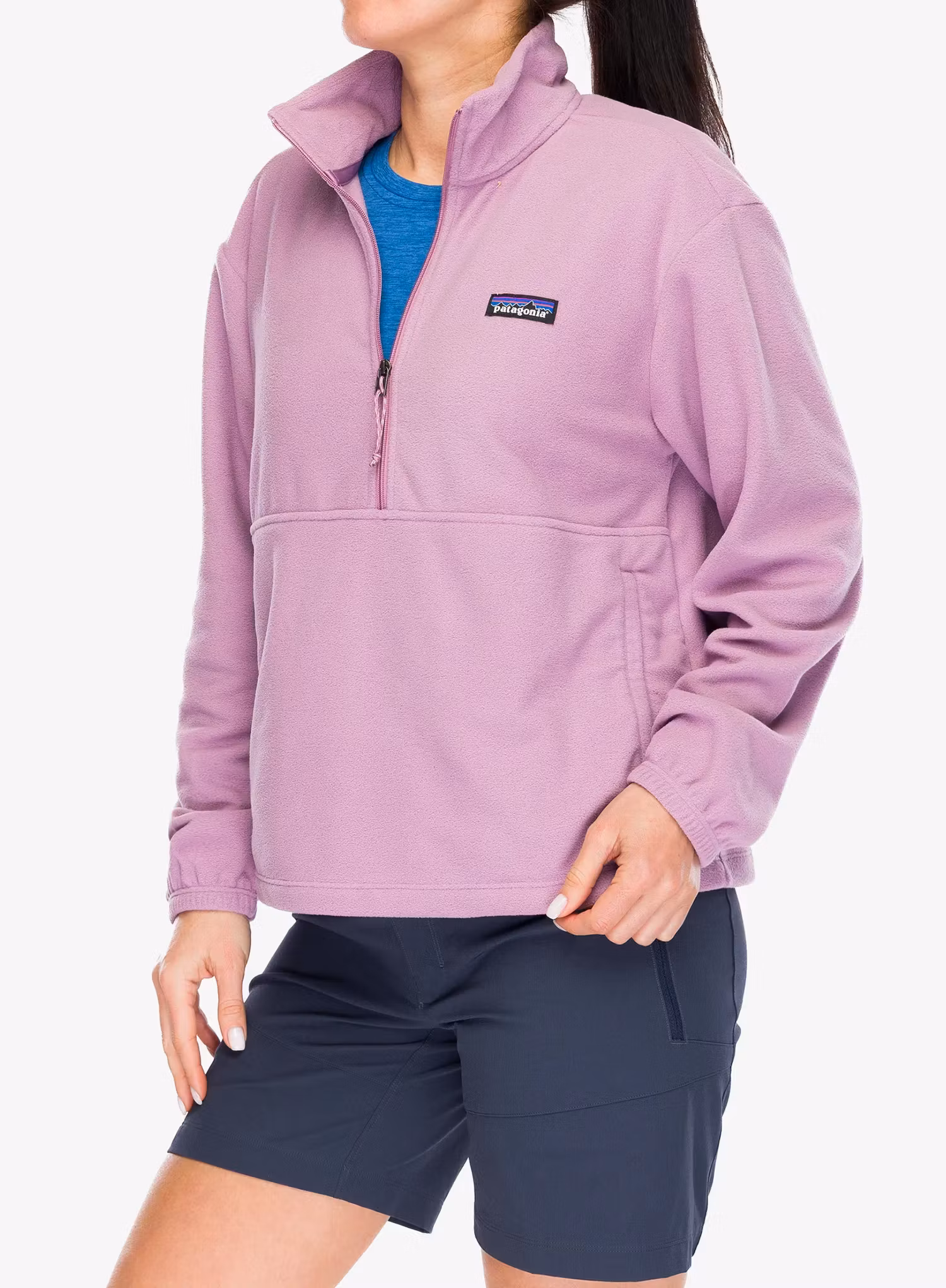 Ženska jopica z zadrgo Patagonia Micro D 1/2 Zip Fleece P/O - light violet