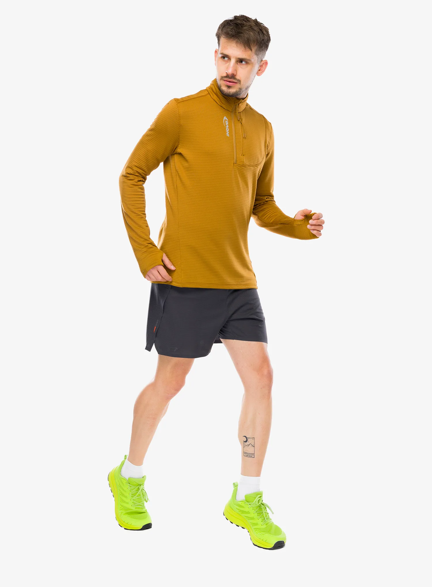 Jopica z zadrgo Inov-8 Adventure Mid Half Zip - brown
