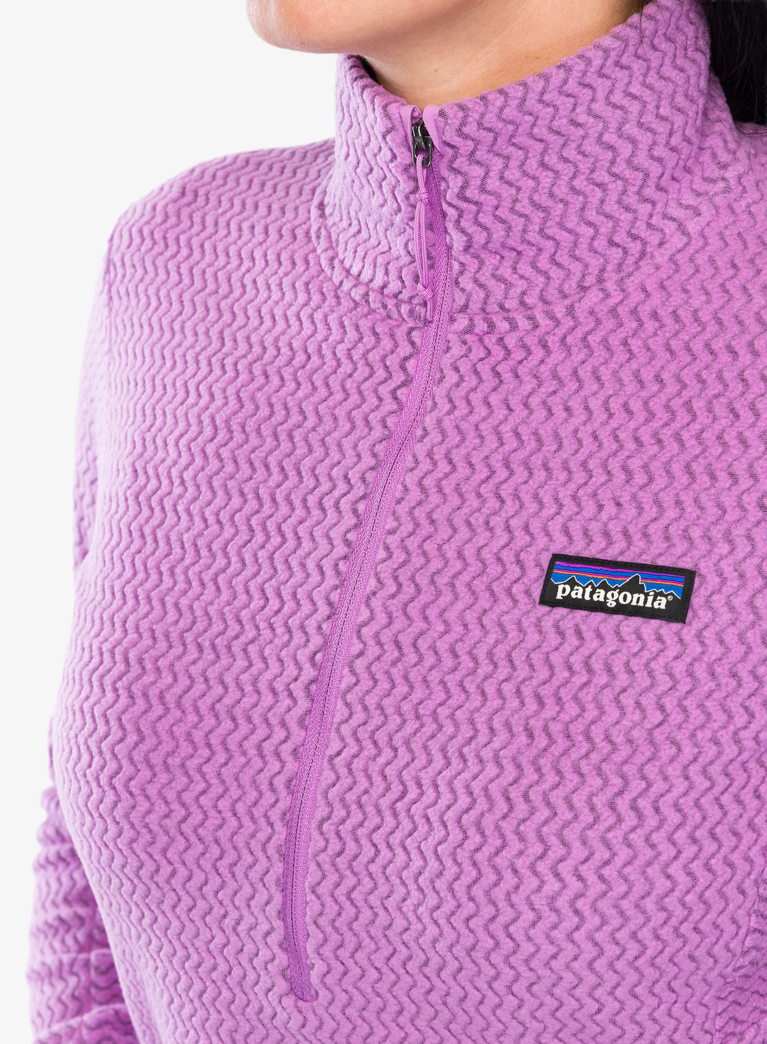 Ženska jopica z zadrgo Patagonia R1 Air Zip Neck - brisk purple