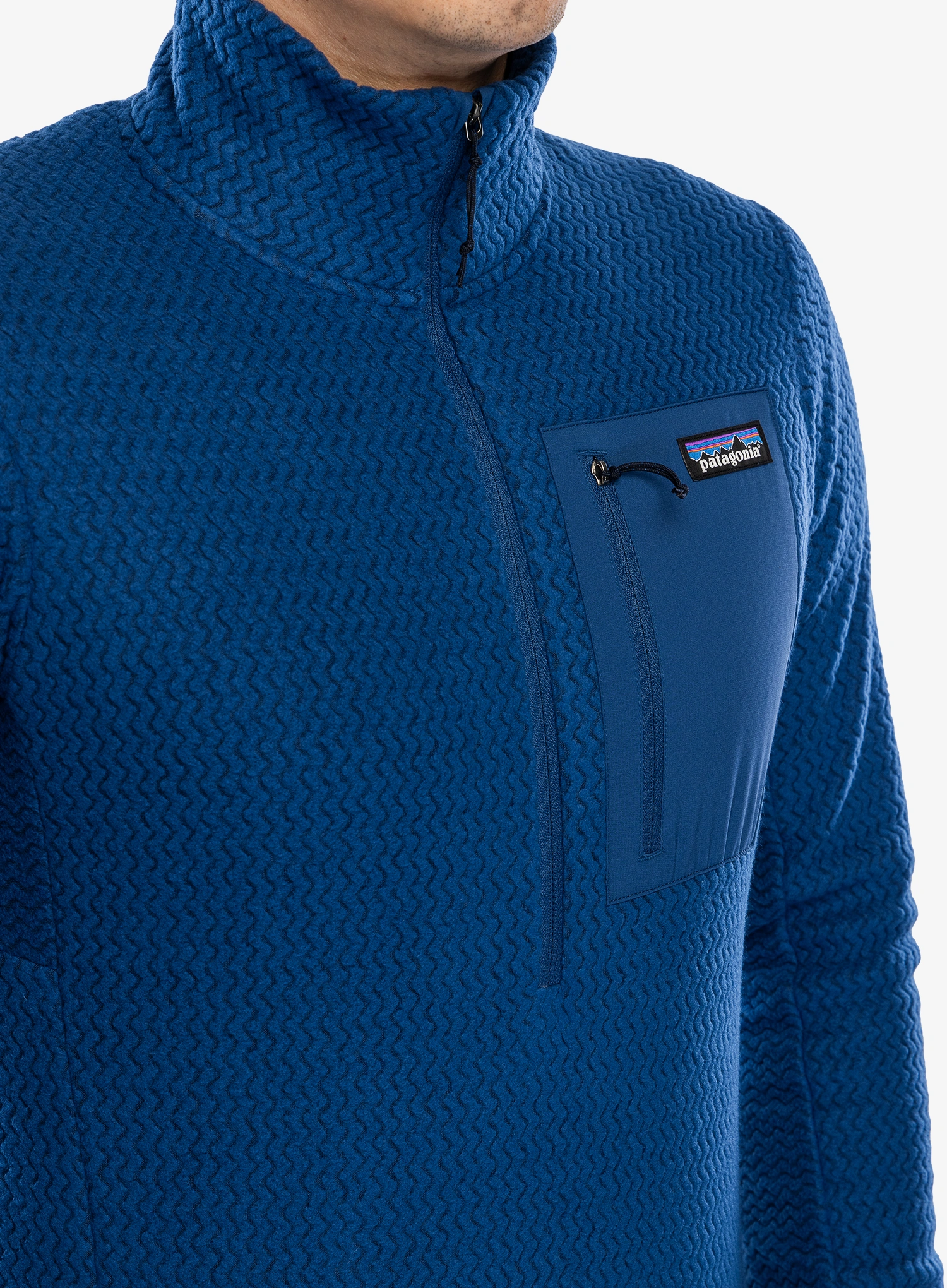 Jopica z zadrgo Patagonia R1 Air Zip Neck - clement blue