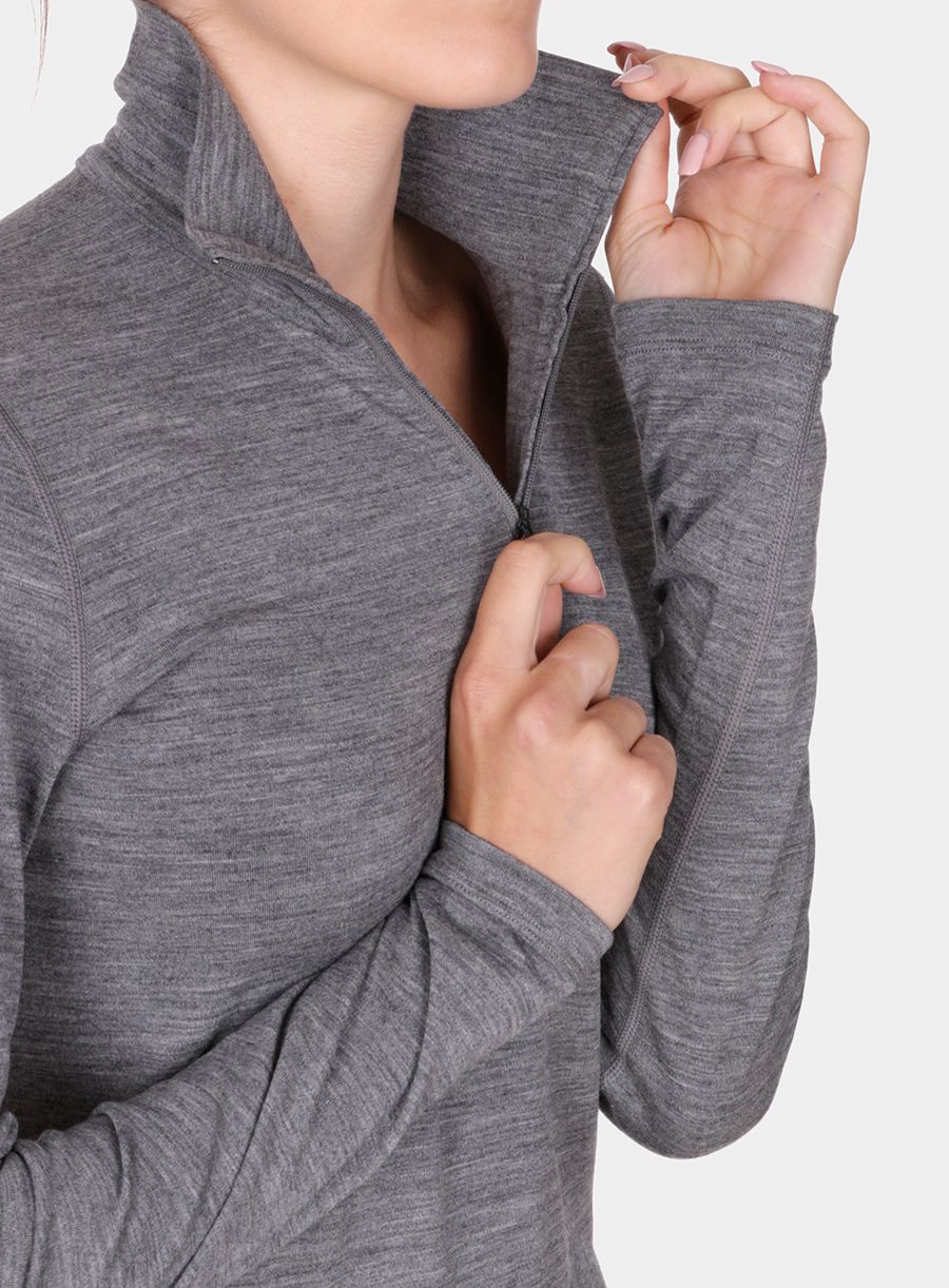 Jopica Icebreaker 200 Oasis L/S Half Zip - gritstone heather
