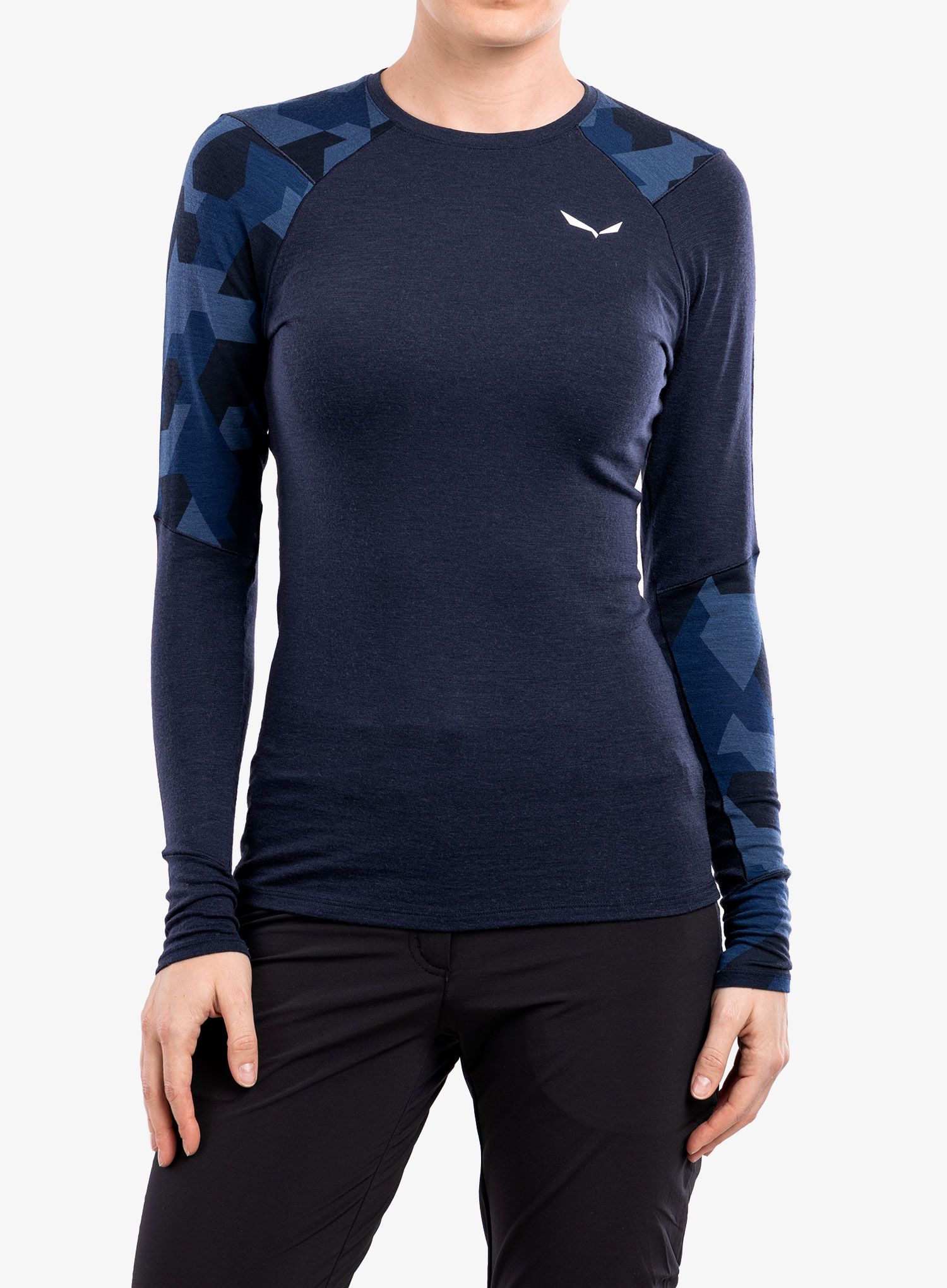 Ženska jopica Salewa Cristallo Warm Amr L/S Tee - navy blazer